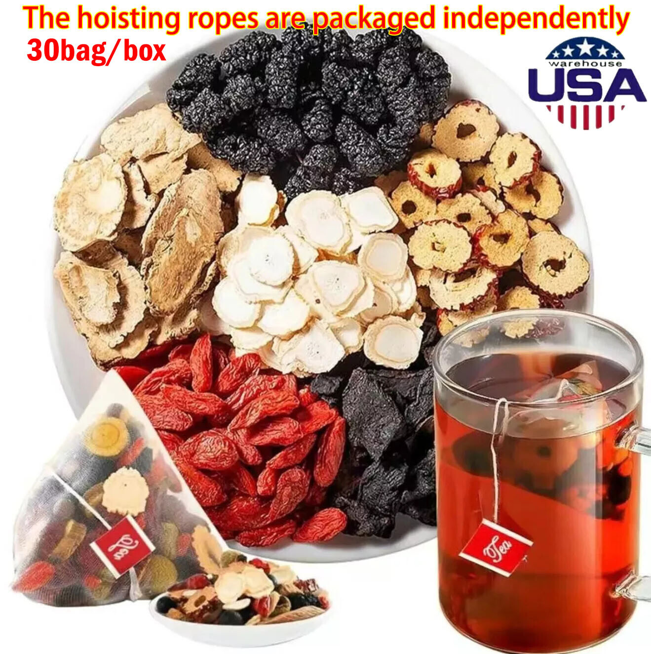 30pcs Ginseng six treasure tea , Kidney tea ,liver tea , red date kidney health 30pcs Ginseng six treasure tea , Kidney tea ,liver tea , red date kidney health