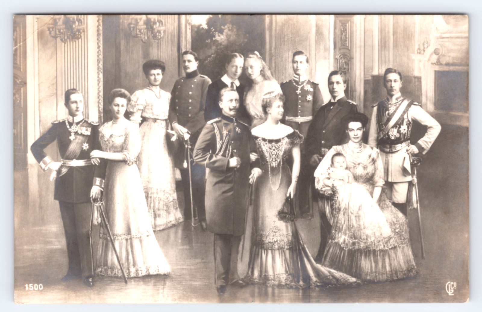 c1907 Kaiser Wilhelm II & Imperial Family Montage RPPC Germany Royalty Prussia