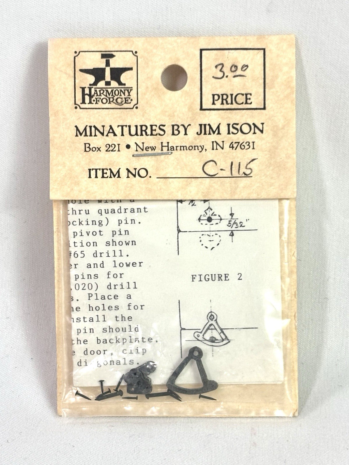 Harmony Forge Miniatures By Jim Ison Dutch Door Quadrant Lock w/nails 1:12 C-115