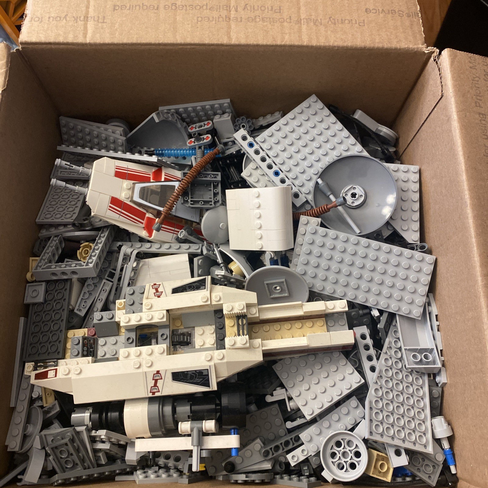 Lego Lot 7+ Pounds lbs ALL STAR WARS Bulk Mixed Blocks Parts  Partially Done
