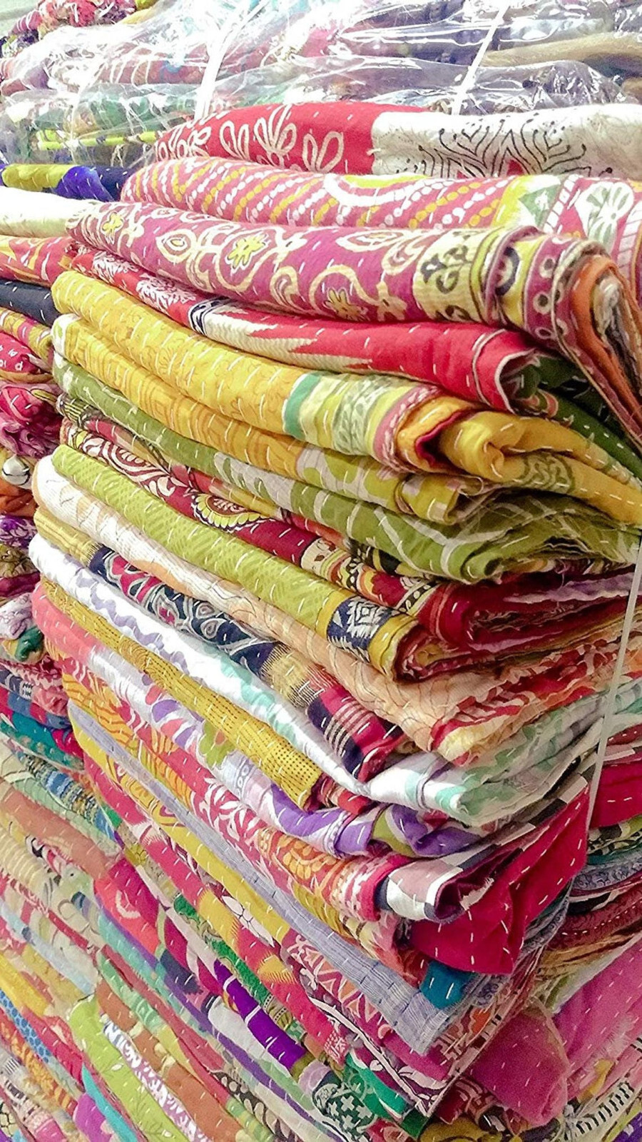 Wholesale Lot of 10 Psc Vintage Kantha Quilts Handmade Cotton Throws Blankets