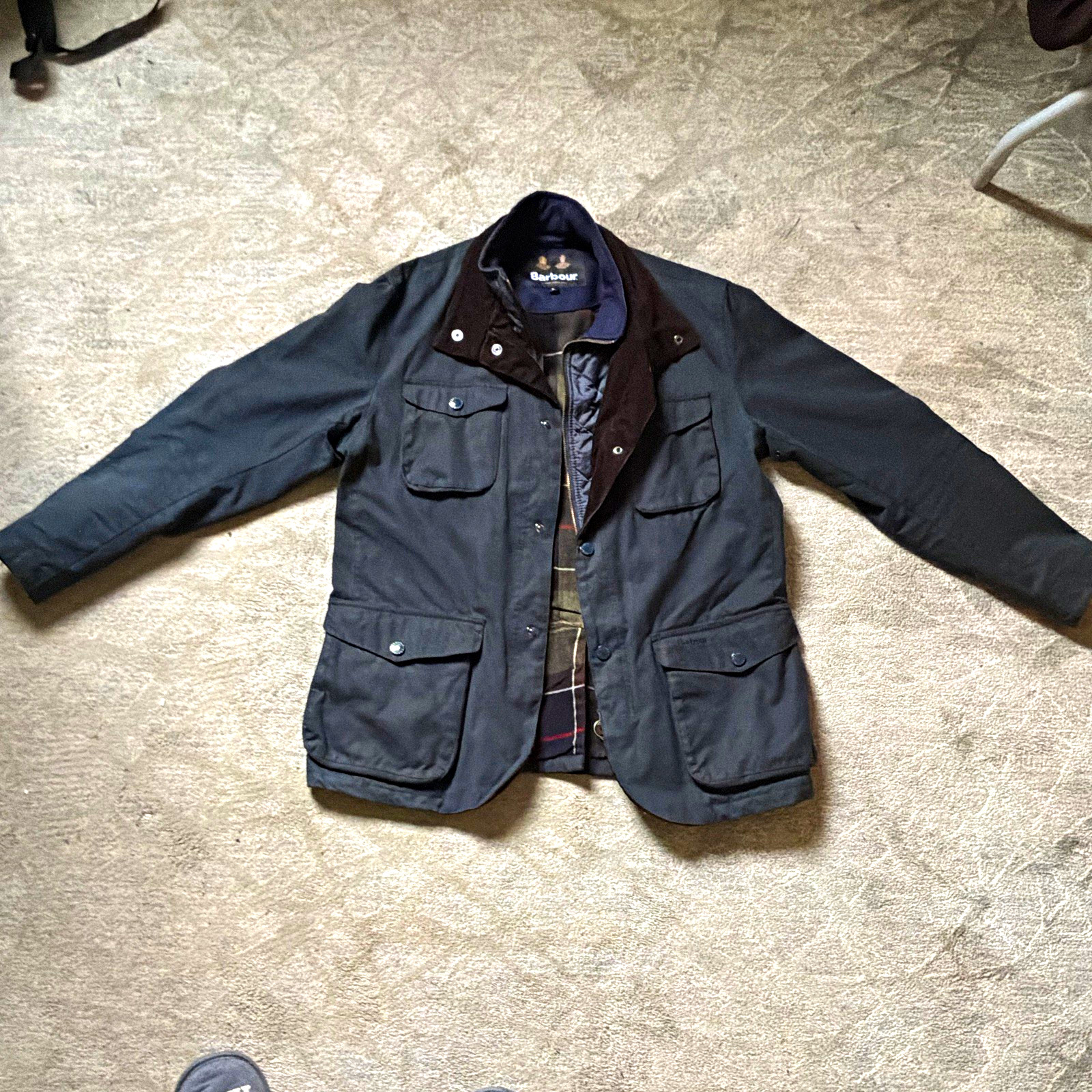 Barbour Men\'s Ogston Navy Wax Field Jacket Barbour Men\'s Ogston Navy Wax Field Jacket