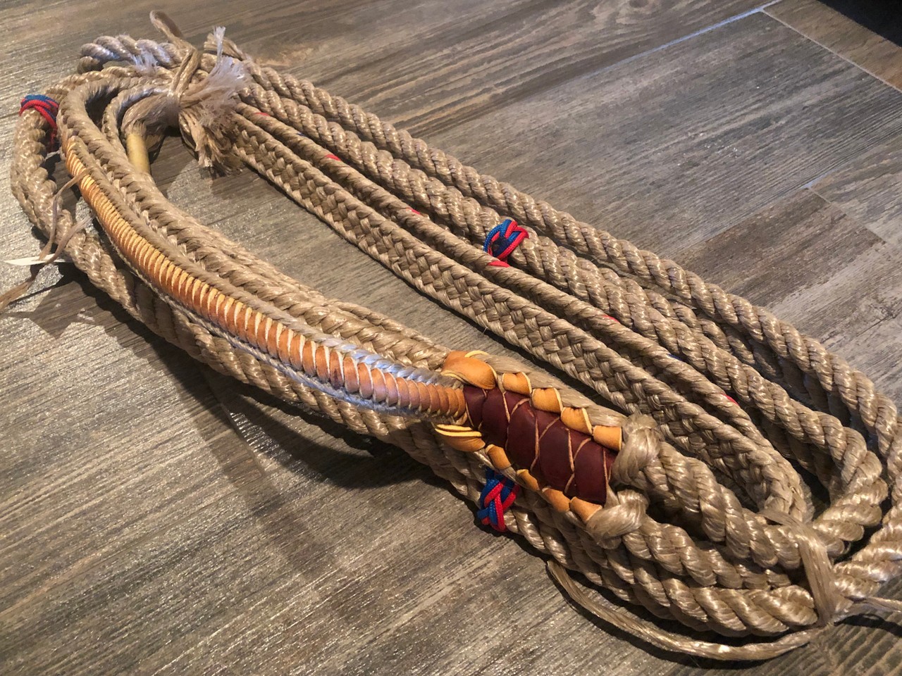 Tan Poly & Burgundy Leather - EPT Bull Ropes Custom PRO 9/7 LH - riding rodeo bu