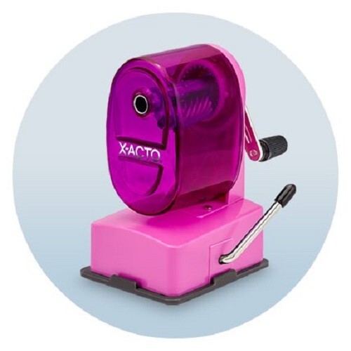 X-Acto Bulldog Vacuum Mount Manual Pencil Sharpener, PINK X-Acto Bulldog Vacuum Mount Manual Pencil Sharpener, PINK