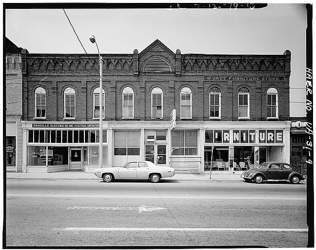 Photo:Danville VA Craghead St 1900s Wyatt Furniture Store storefronts