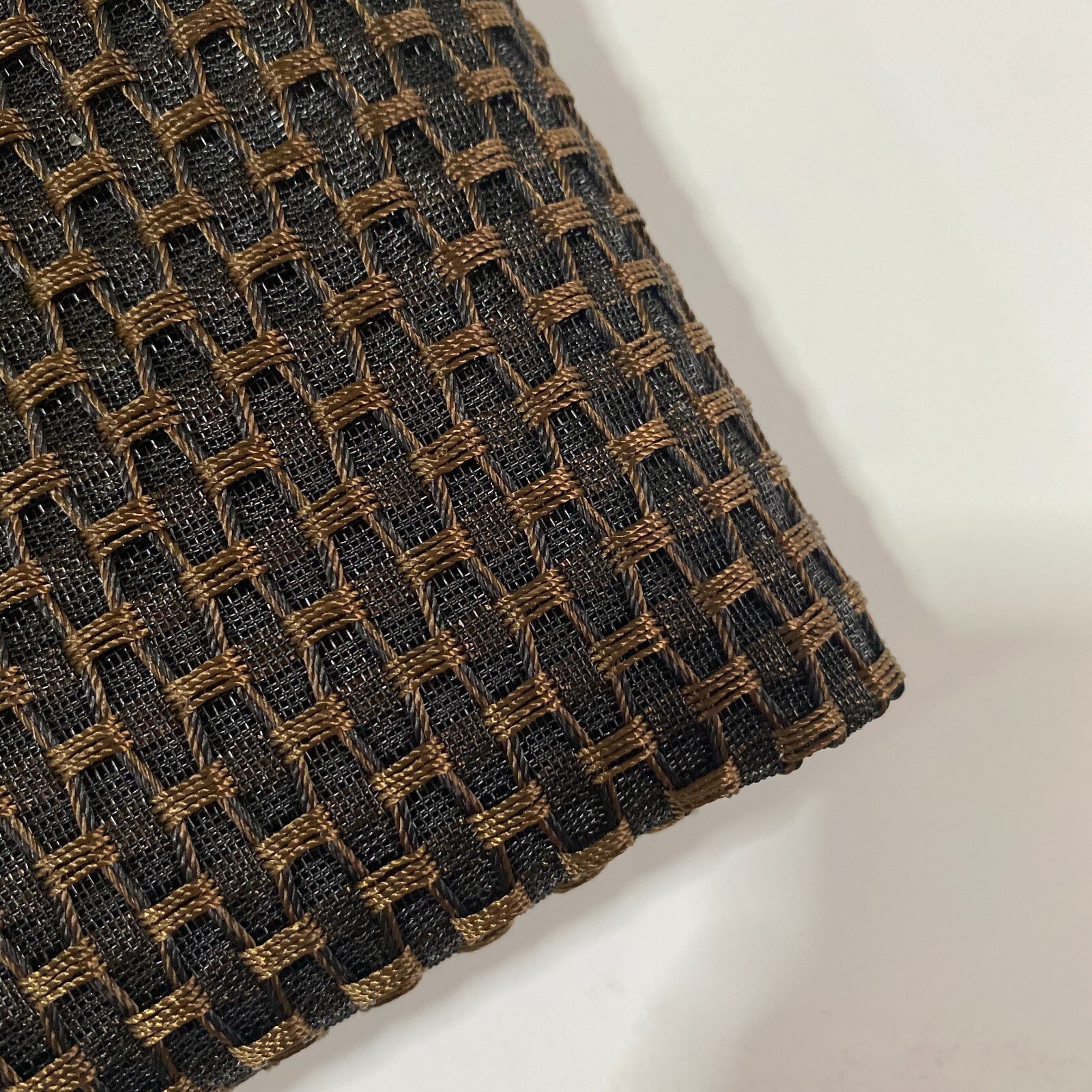 Vintage Thick Jacquard Speaker Grill Cloth Stereo Fabric Black & Brown 0.75x0.5m