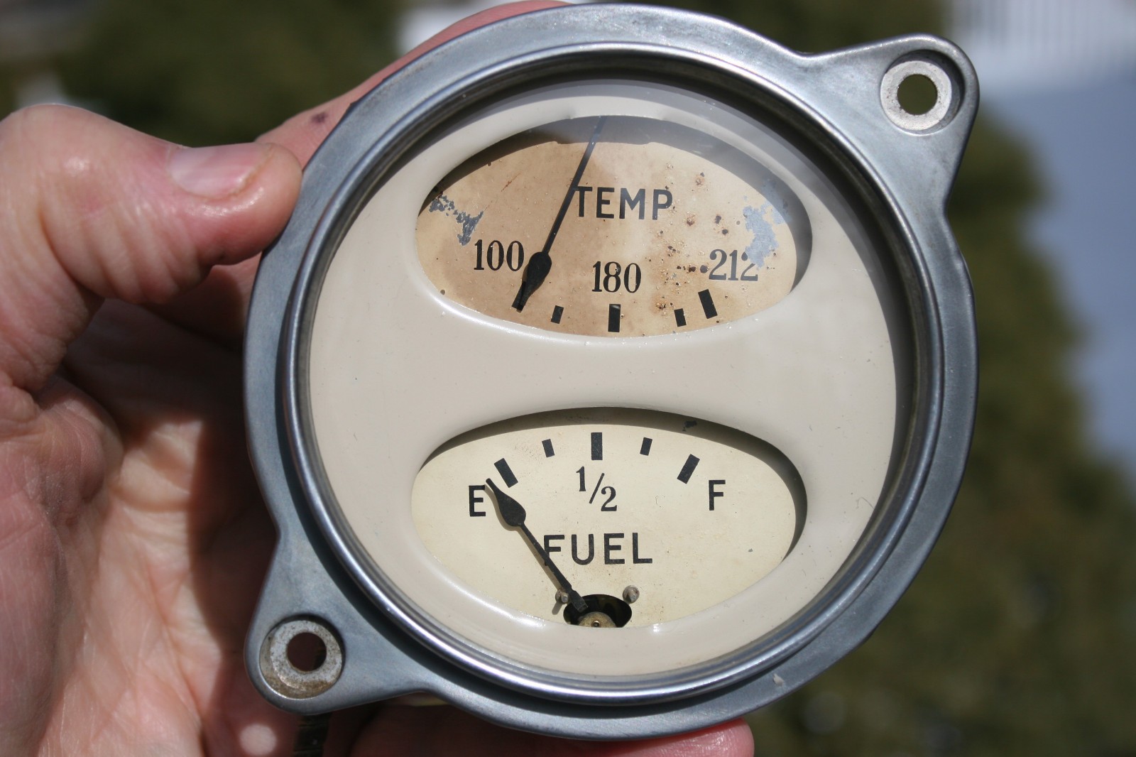 59 1959 Brockway Truck Stewart Warner Fuel & Water Temperature Gauge Cluster
