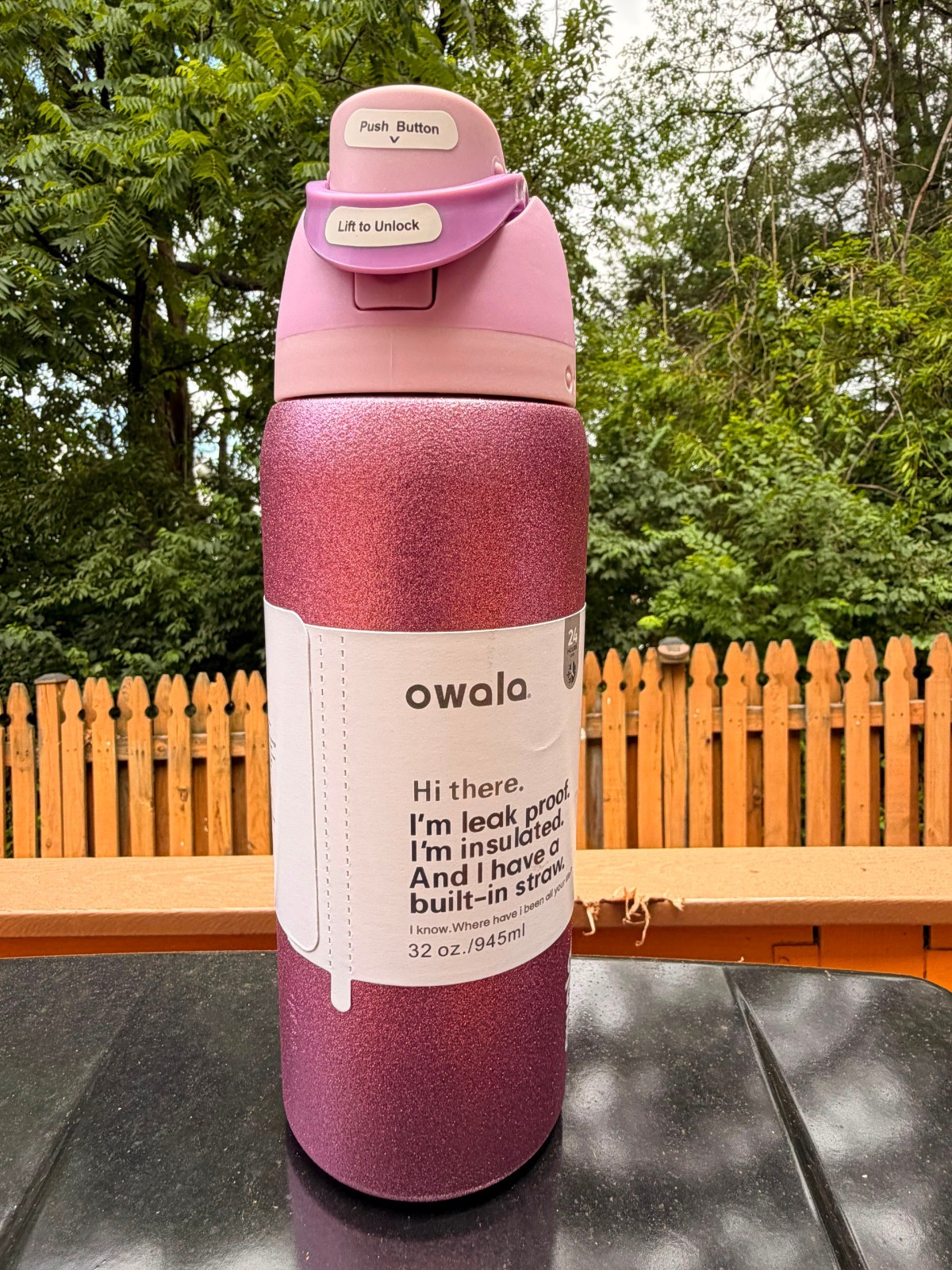 Owala FreeSip Insulated Water Bottle 32oz – Sparkly Pink Leak-Proof Stainless