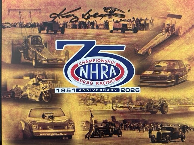 VRHTF NHRA SUPER COOL RARE SIGNED NHRA 75TH ANNIVERSARY HAND OUT VRHTF NHRA SUPER COOL RARE SIGNED NHRA 75TH ANNIVERSARY HAND OUT