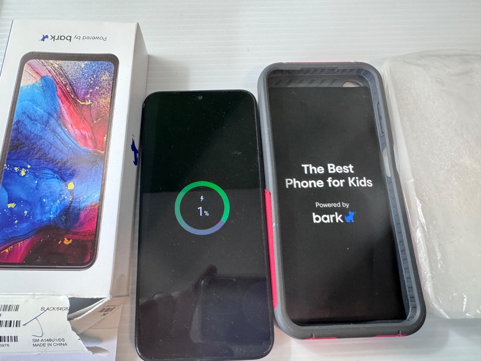Samsung Bark Phone A14 5G 64GB Box + Extra Cases