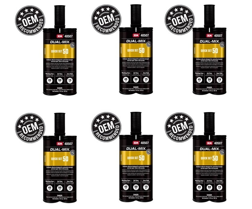 SEM 40507 Dual-Mix Quick Set 50 Plastic Repair & Bonding 7 oz. (6 Pack)
