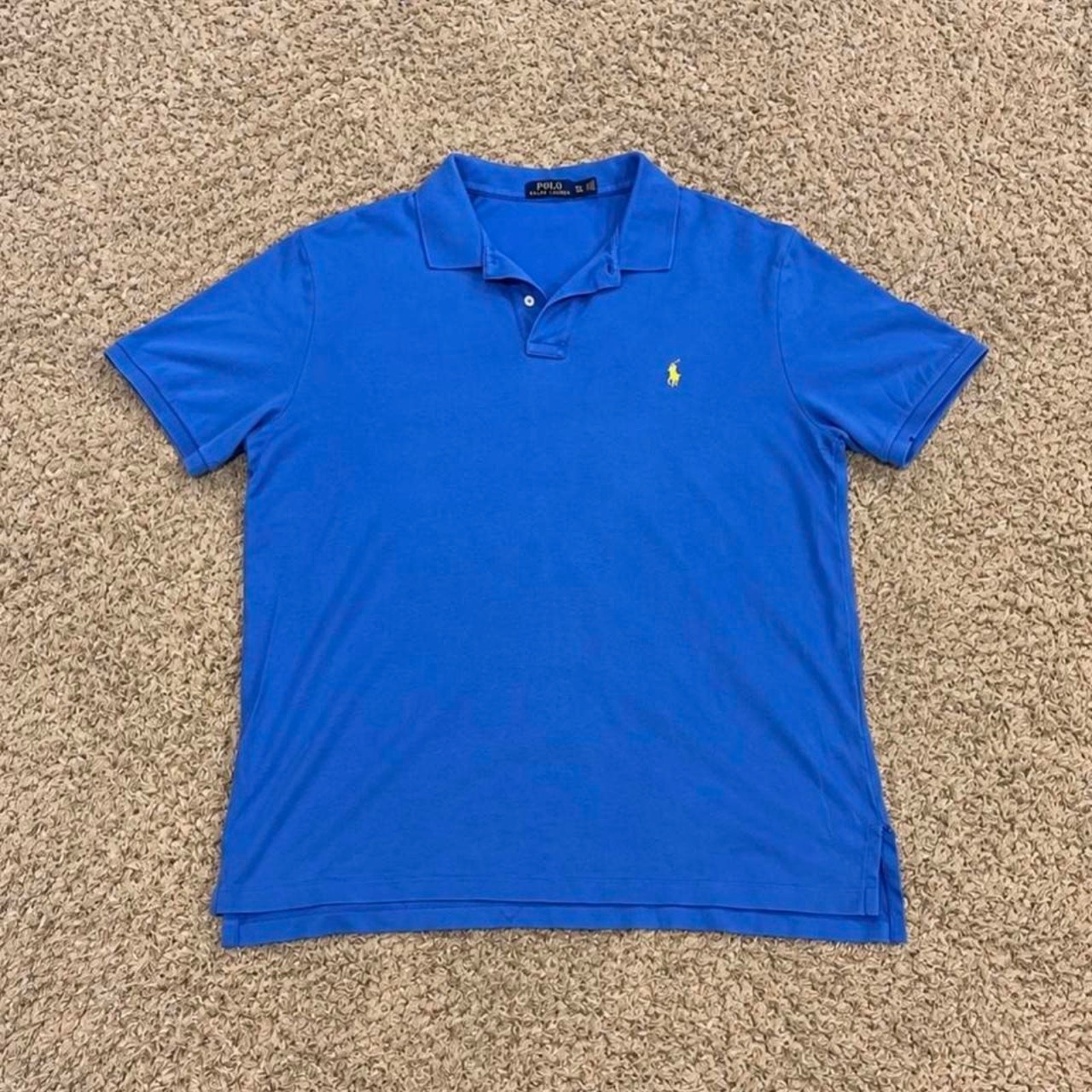 Polo Ralph Lauren Solid Blue Polo Shirt Cotton Size Mens XL Polo Ralph Lauren Solid Blue Polo Shirt Cotton Size Mens XL