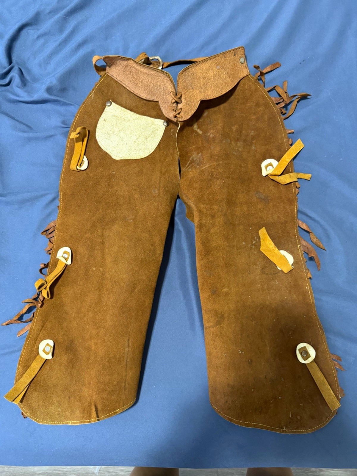 Vintage Suede Leather Cowboy Chaps / Chinks – 1970s/80s Rodeo Western Wear Vintage Suede Leather Cowboy Chaps / Chinks – 1970s/80s Rodeo Western Wear