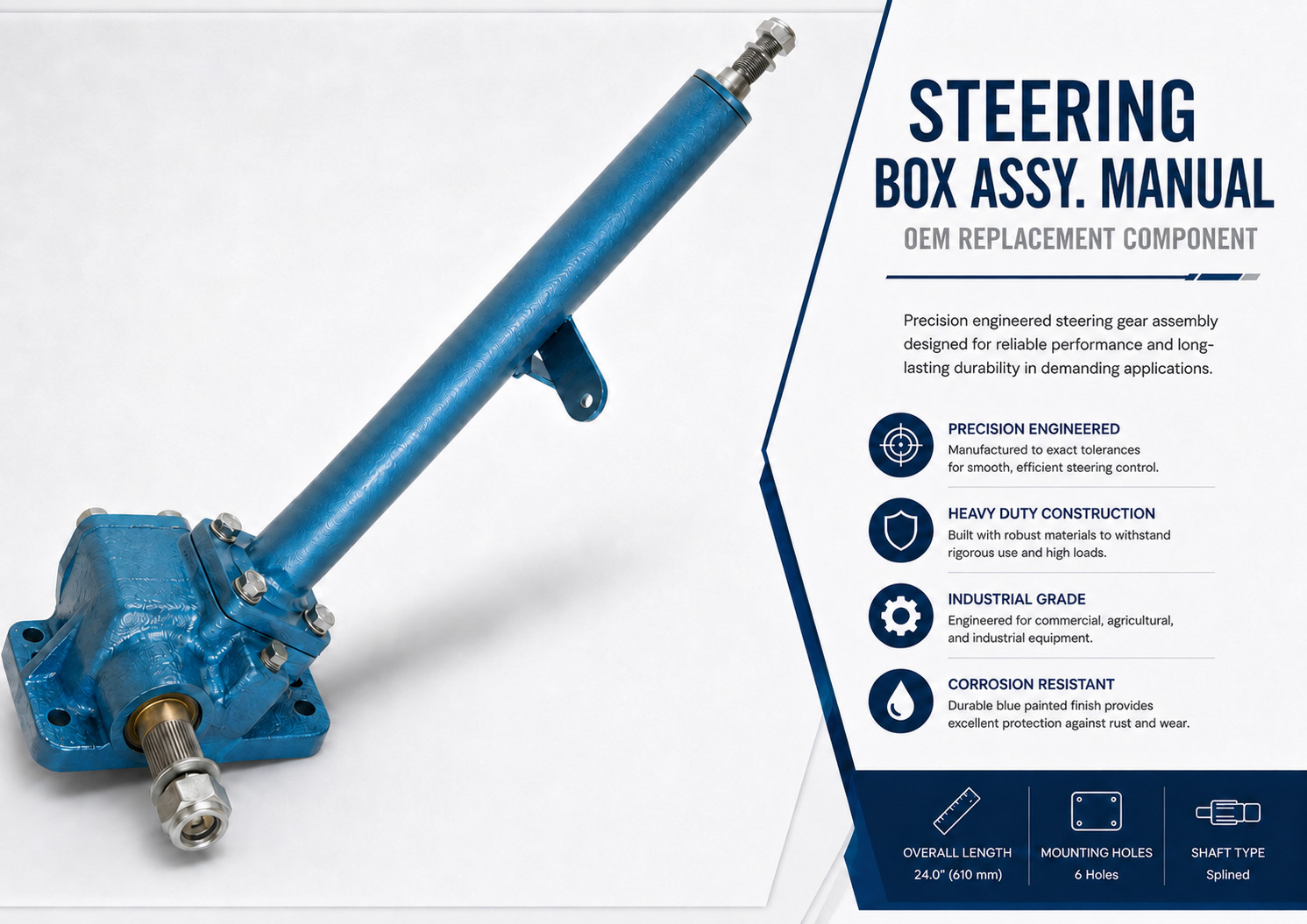 Manual Steering Box Assembly SBA334010510 Fits New Holland Tractor