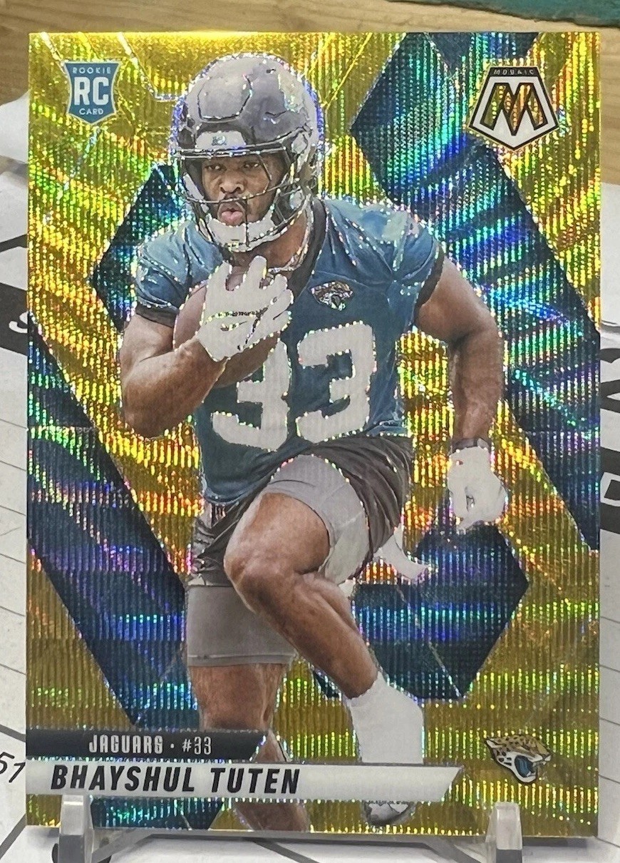 2025 Panini Mosaic #385 Gold Wave 1/10 Bhayshul Tuten (Pack fresh just pulled)￼