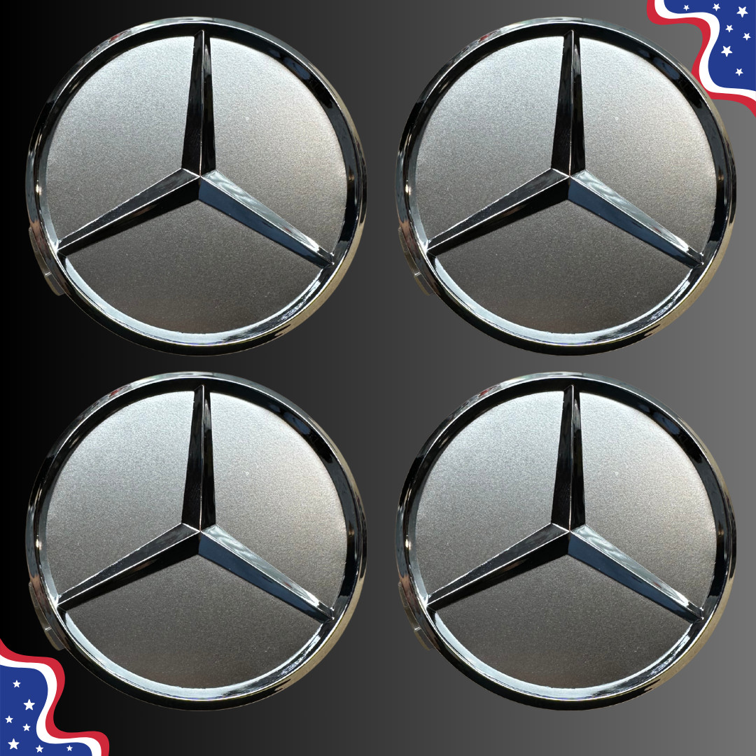 4pcs Mercedes Benz 75mm Wheel Center Caps Fits Most Benz Models | FAST SHIPPING