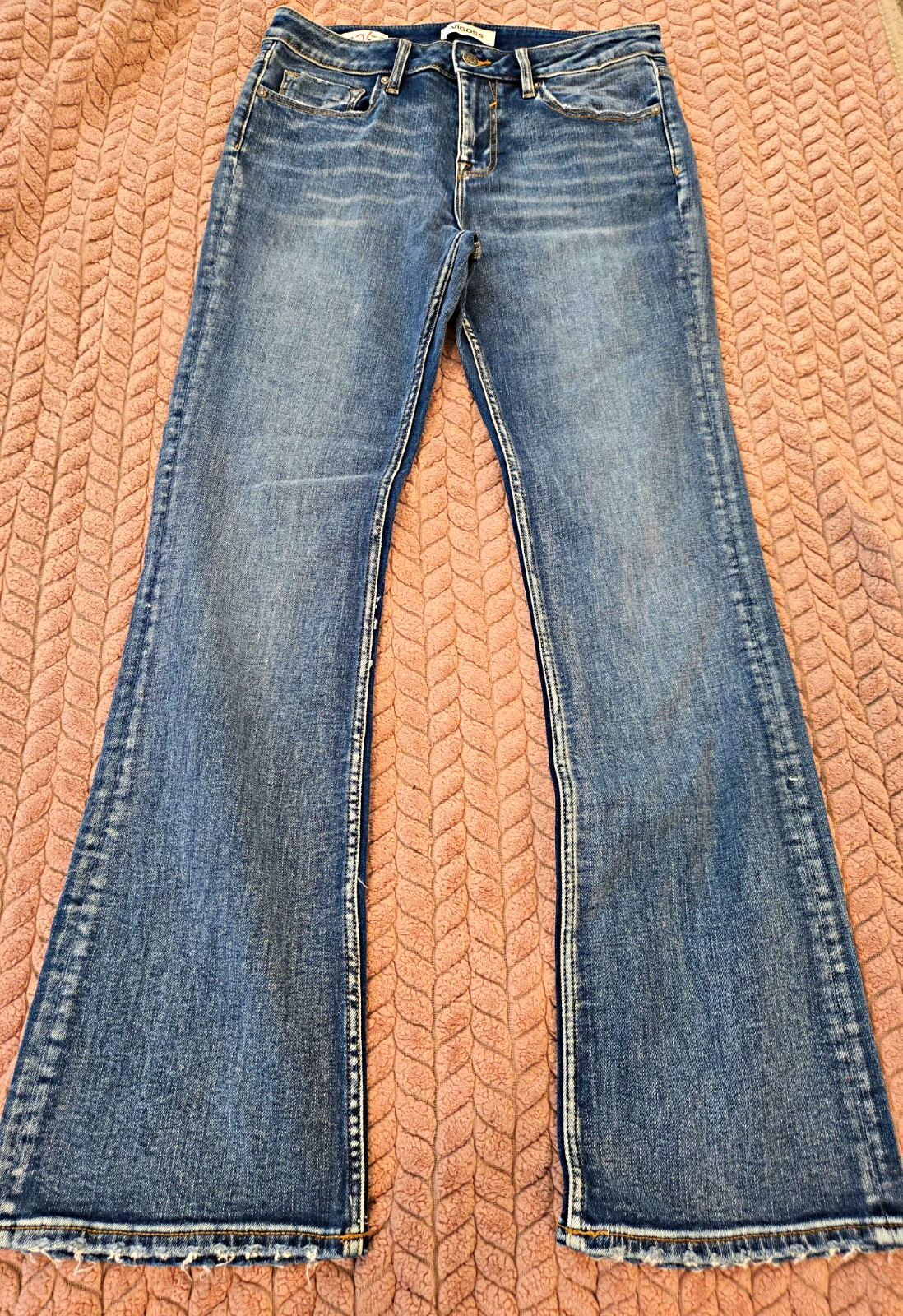 Vigoss Women’s Jeans Size 30 Light Wash Distressed Denim Y2K Casual
