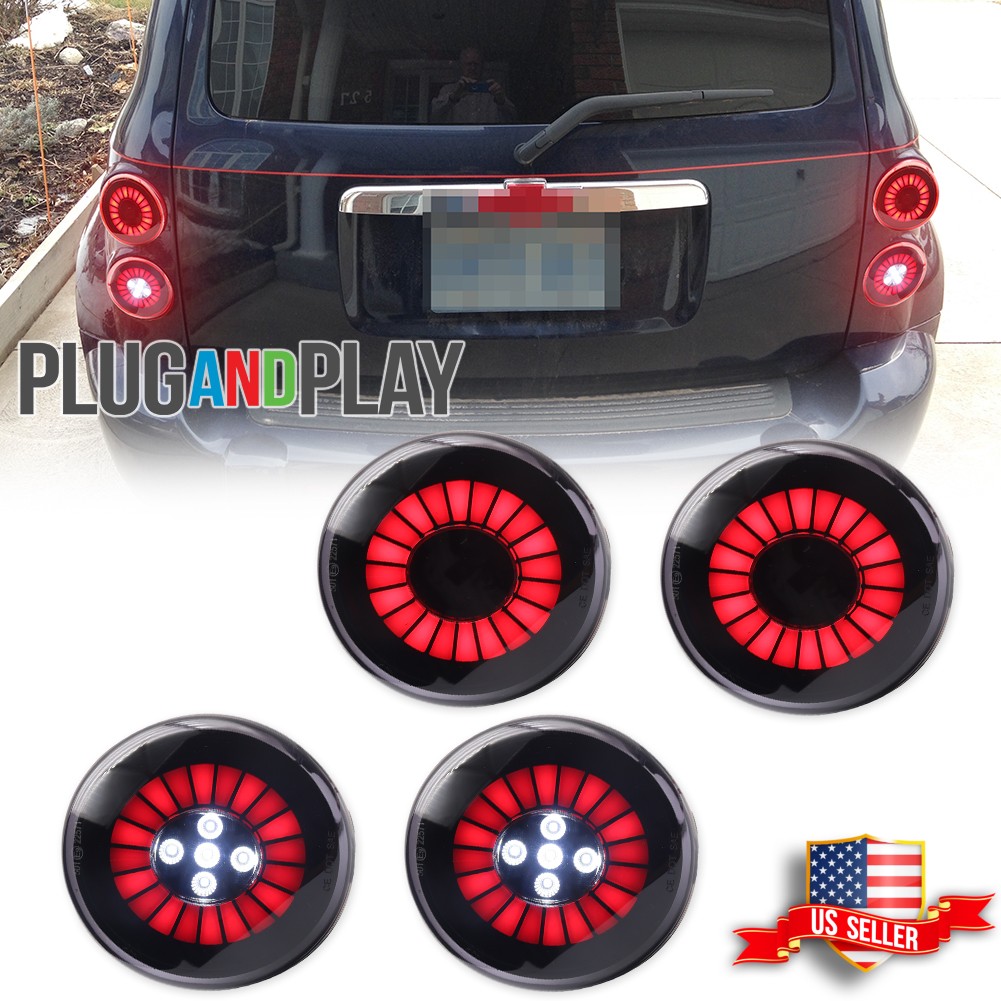 4X Smoked Lens Red LED Tail Brake Light & Backup Lamps For 2006-2011 Chevy HHR