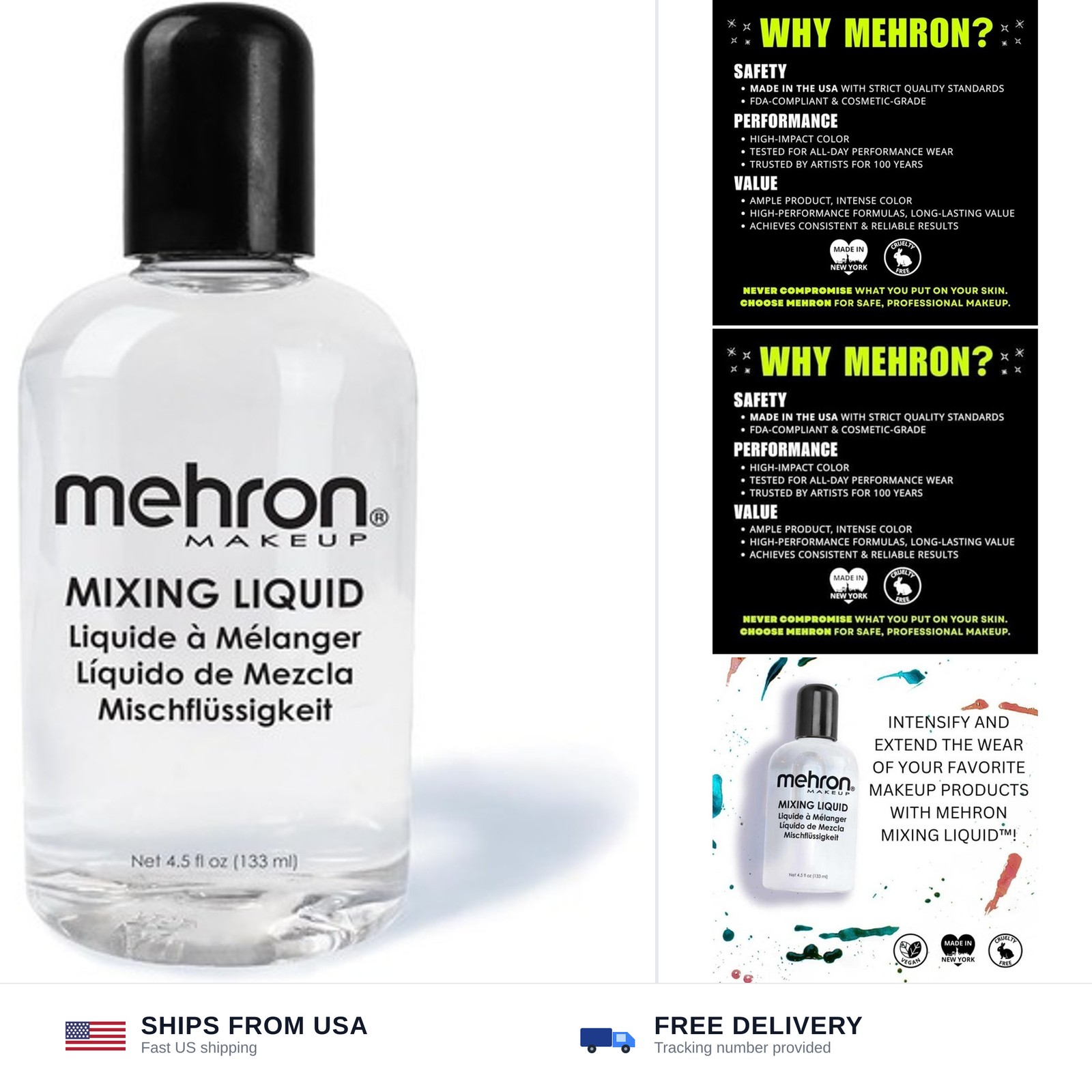 Mehron Makeup Mixing Liquid - 4.5 Fl oz, Makeup Mixing Medium Mehron Makeup Mixing Liquid - 4.5 Fl oz, Makeup Mixing Medium