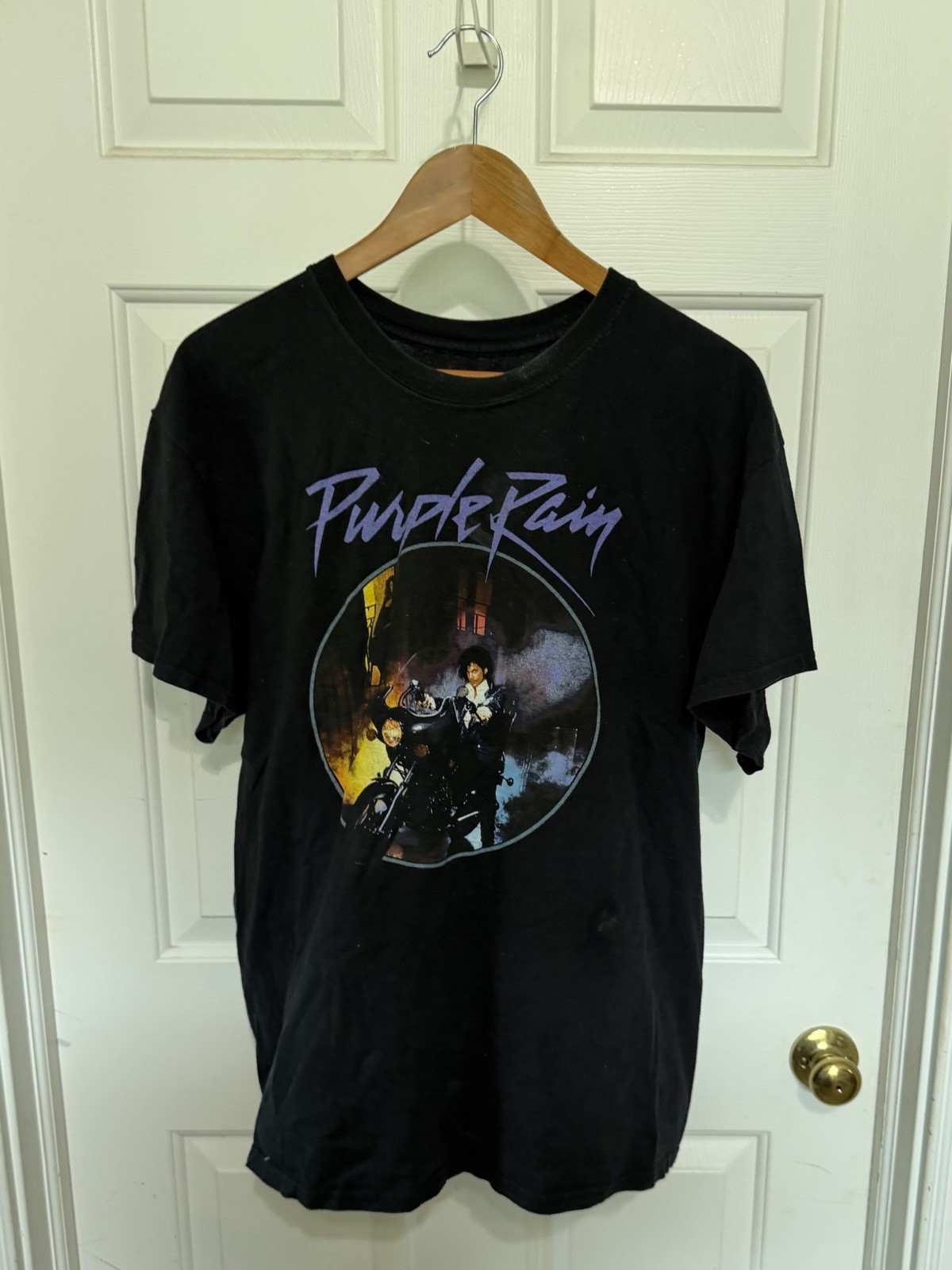 Prince Purple Rain Graphic Black T-Shirt - Adult Medium - Used Without Tags