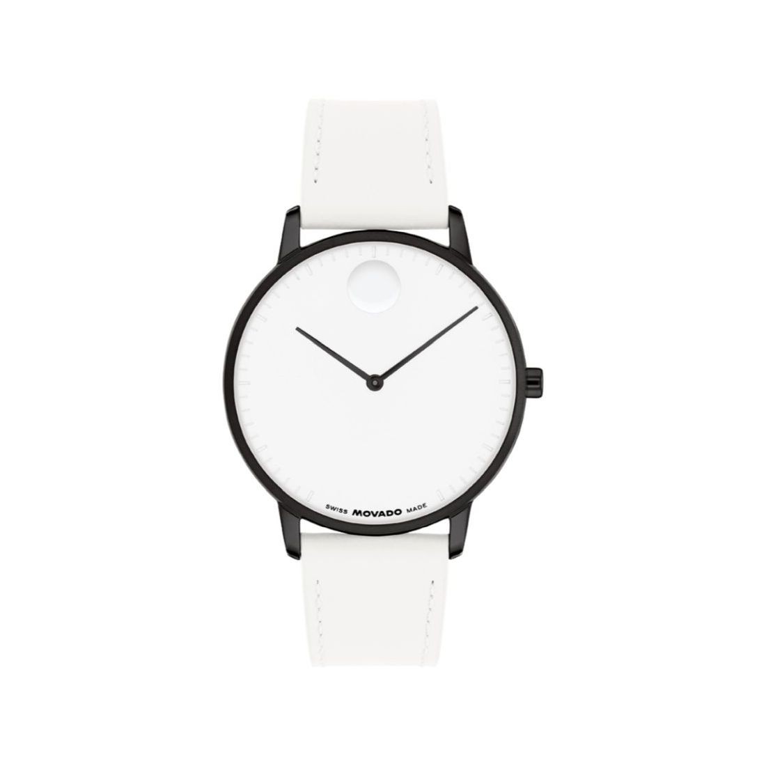 Movado Men\'s Face White Dial Quartz Watch 3640143