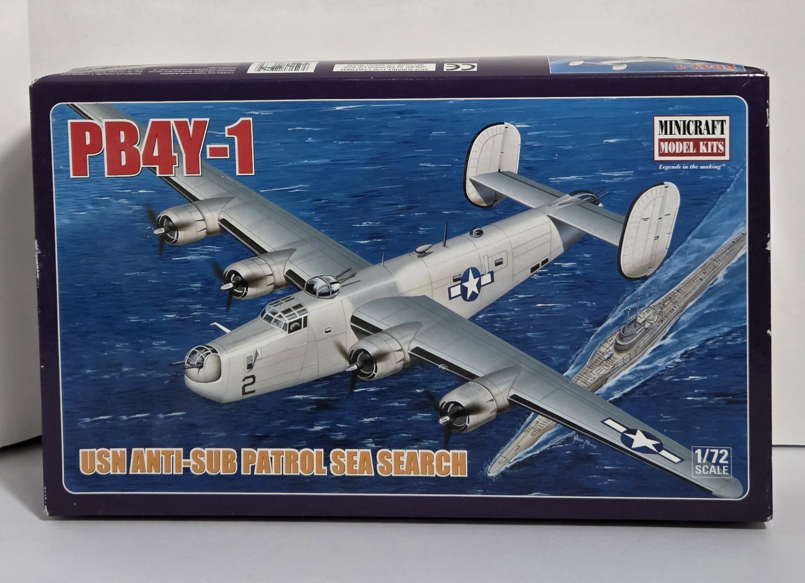 Minicraft PB4Y-1 USN Anti-Sub Patrol Sea Search 1/72 Model Kit 11633 Liberator