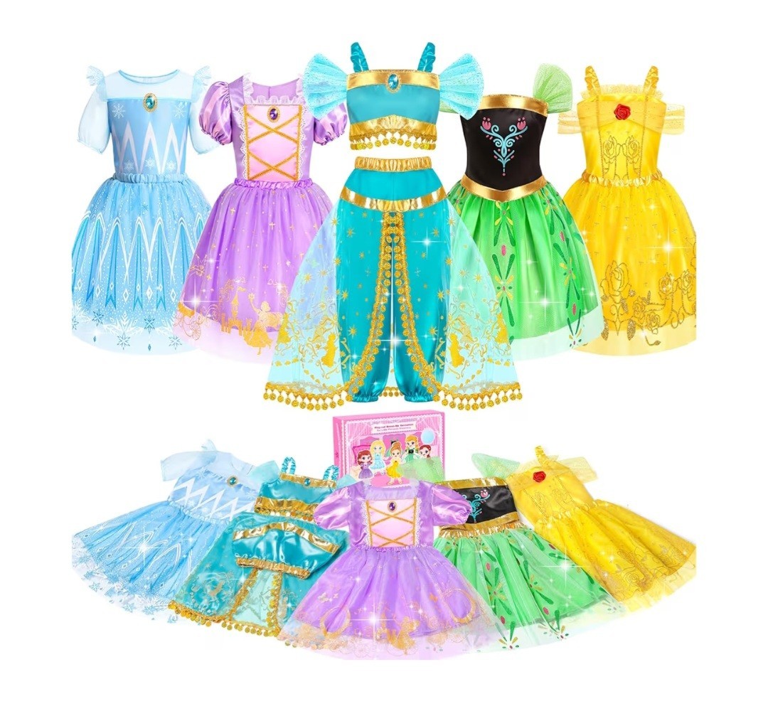 Princess Costumes for Girls, Princess Dress up Clothes for Girl 4-6Princess... Princess Costumes for Girls, Princess Dress up Clothes for Girl 4-6Princess...