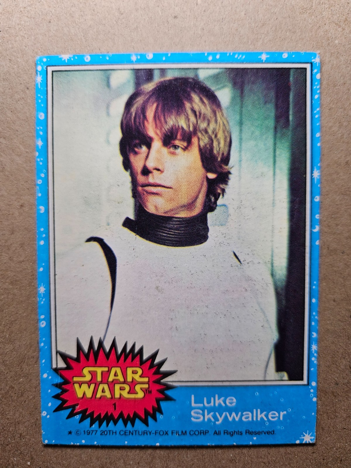 Vintage 1977 Topps Star Wars Luke Skywalker Blue Series 1 Rookie Card #1