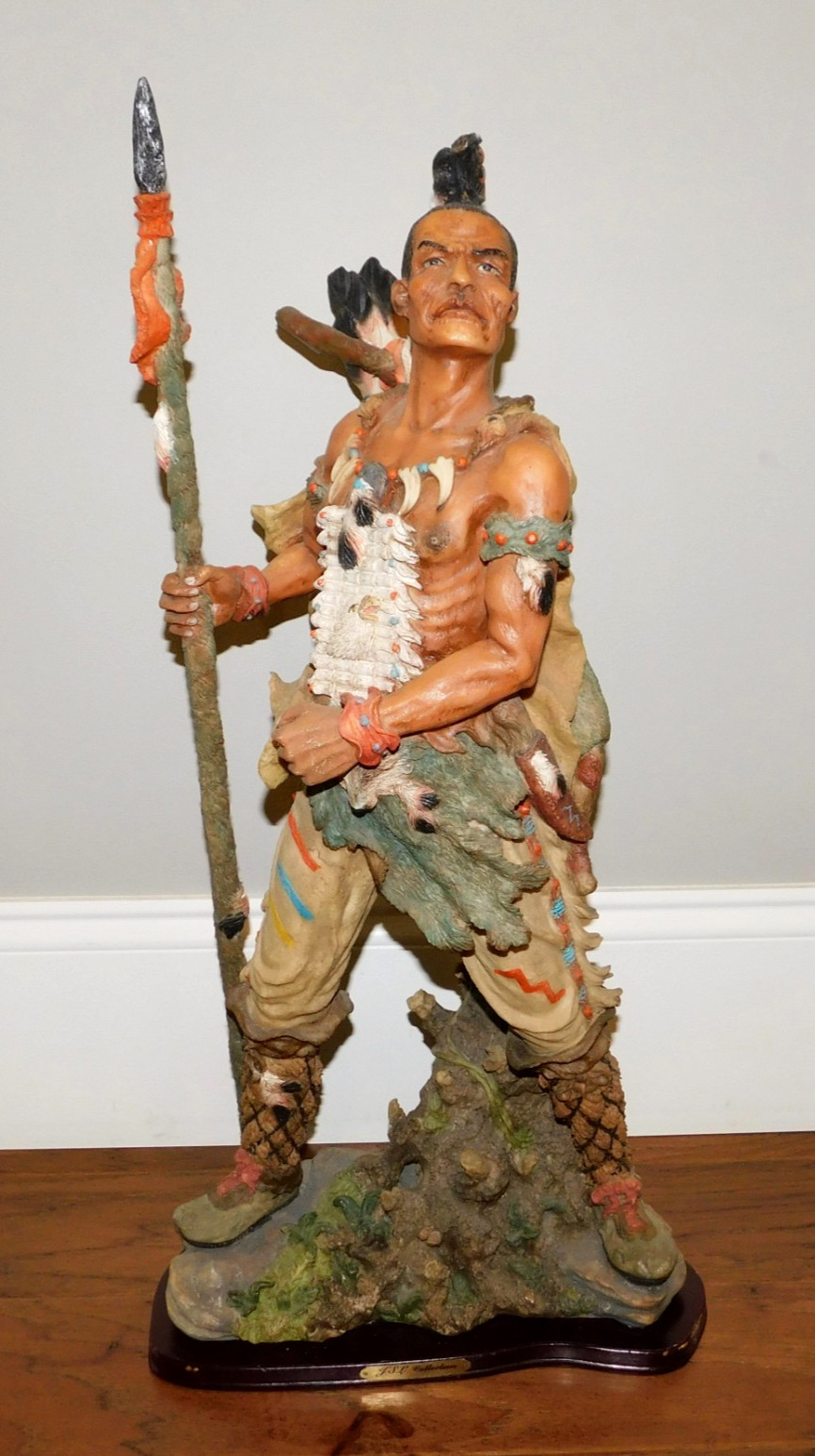 VINTAGE JSL Collection Native American Warrior Chief Statue Figure 25