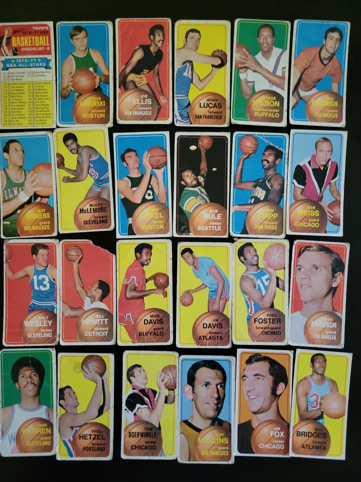 1970-71 Topps Basketball Cards -  24 Different - W/ Bill Bridges and More