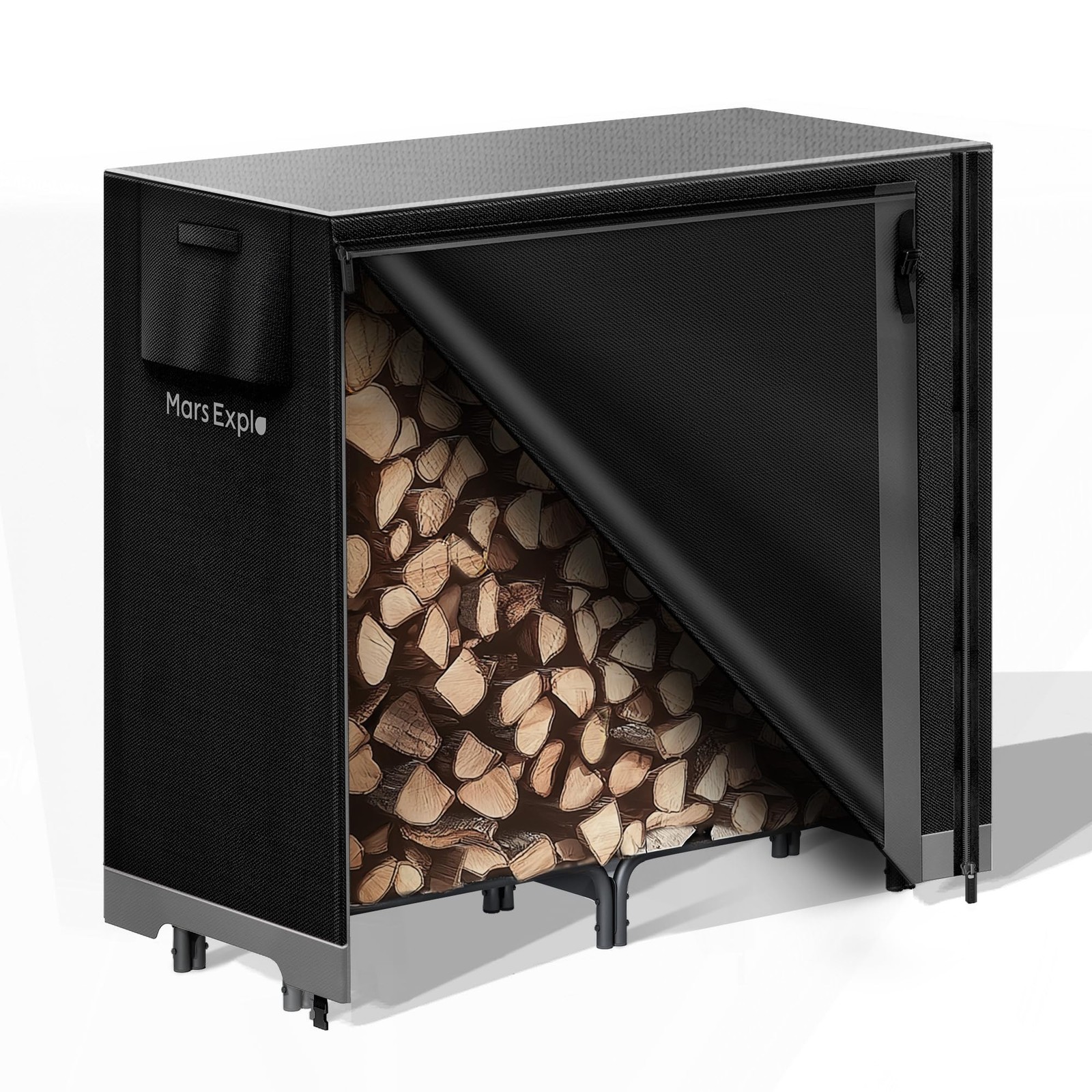 4ft Firewood Log Rack with Cover Outdoor, Heavy Duty Indoor Outdoor Firewood ...