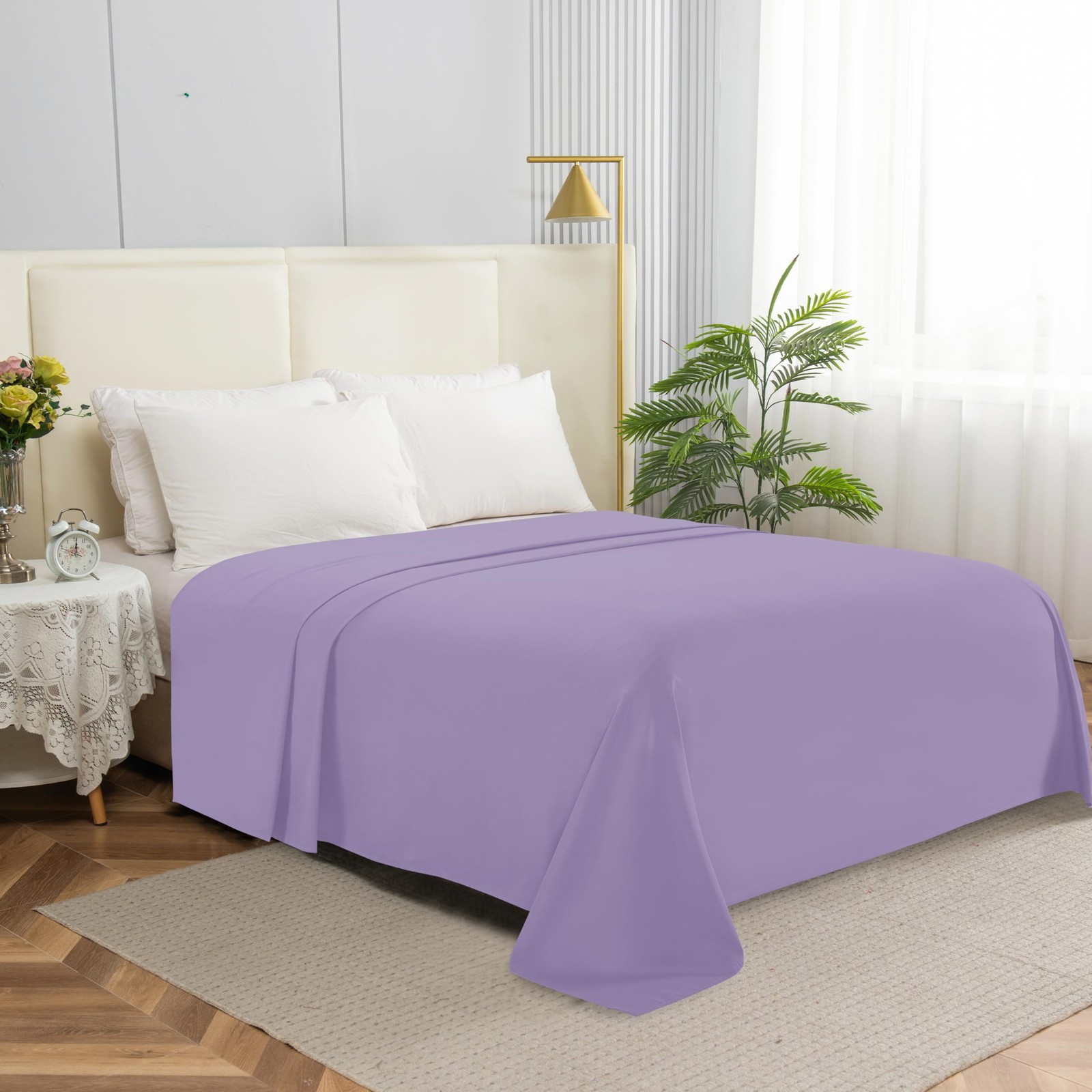 Elegant Comfort Premium Hotel Quality 1-Piece Flat Sheet, Luxury & Softest 1500 