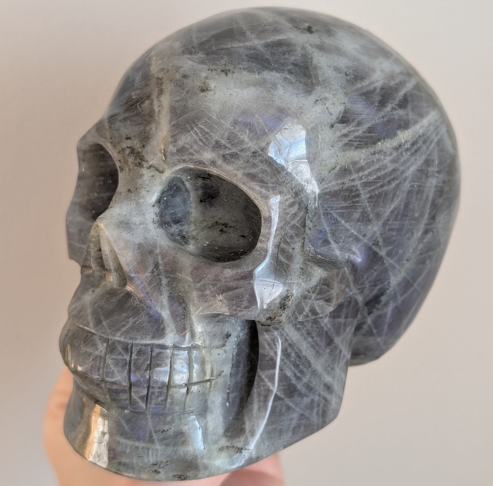 Purple Labradorite Skull Crystal Gemstone Large Chakra Reiki
