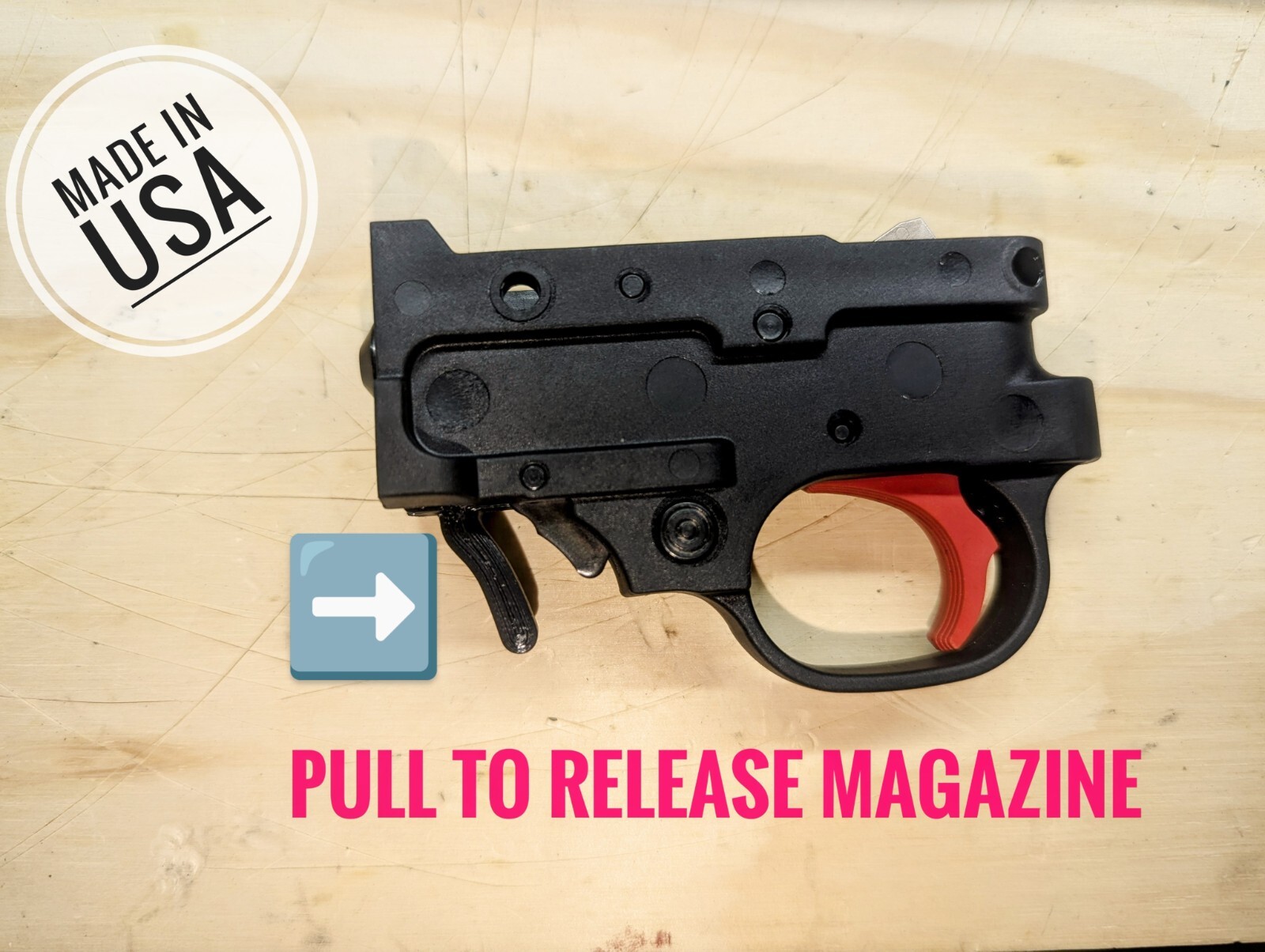 Ruger 1022 10/22  and Charger magazine release pull style  BLACK