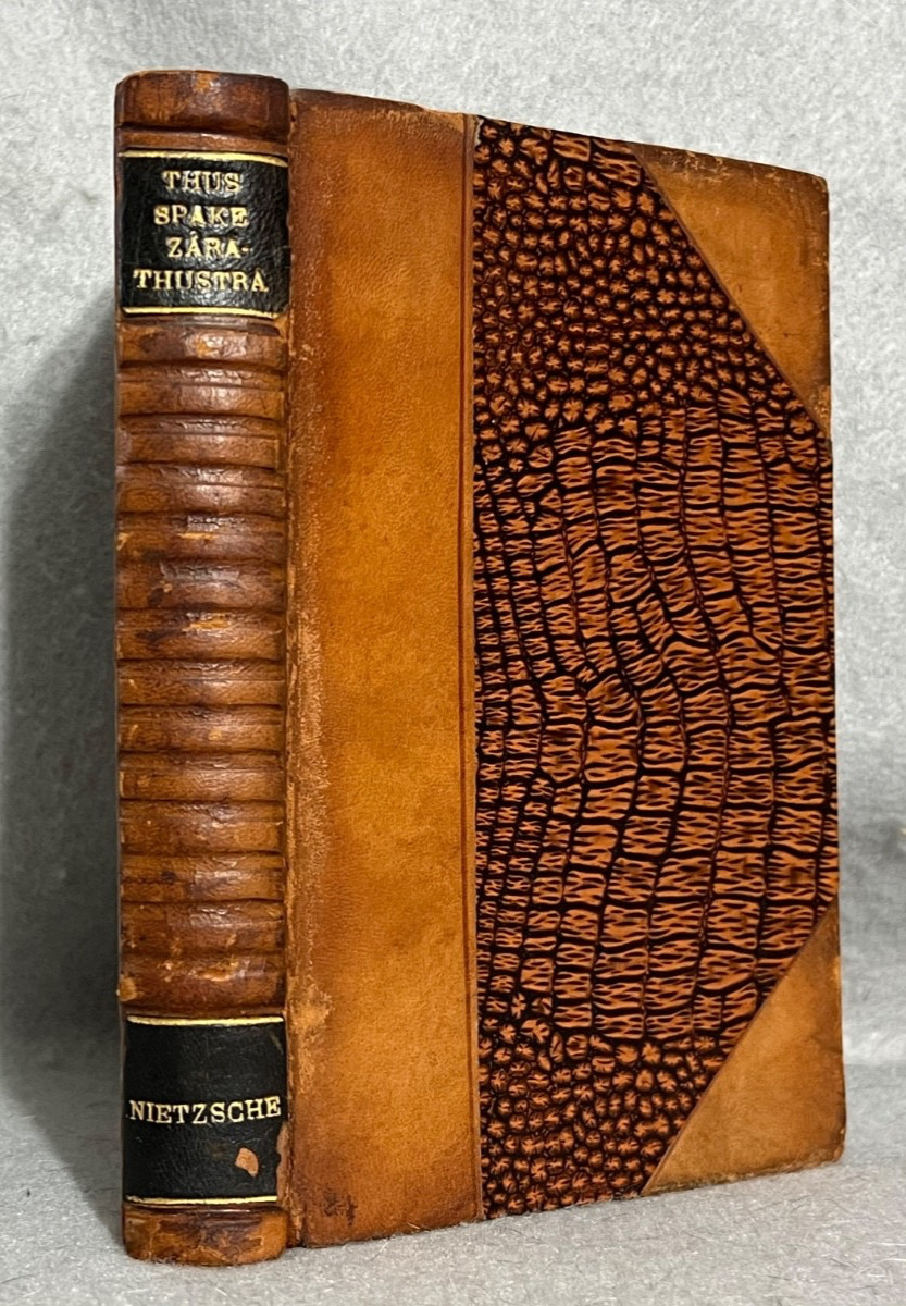 Antique Decorative Philosophy Book Nietzsche Thus Spake Zarathustra Leatherbound