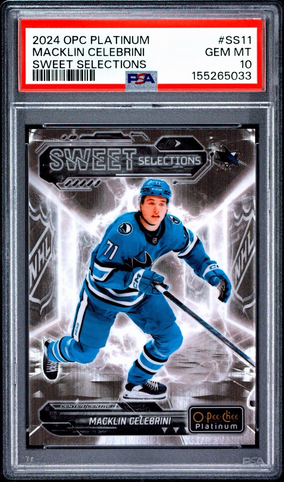 2024-25 O-Pee-Chee Platinum - Sweet Selections Macklin Celebrini #SS-11 PSA 10