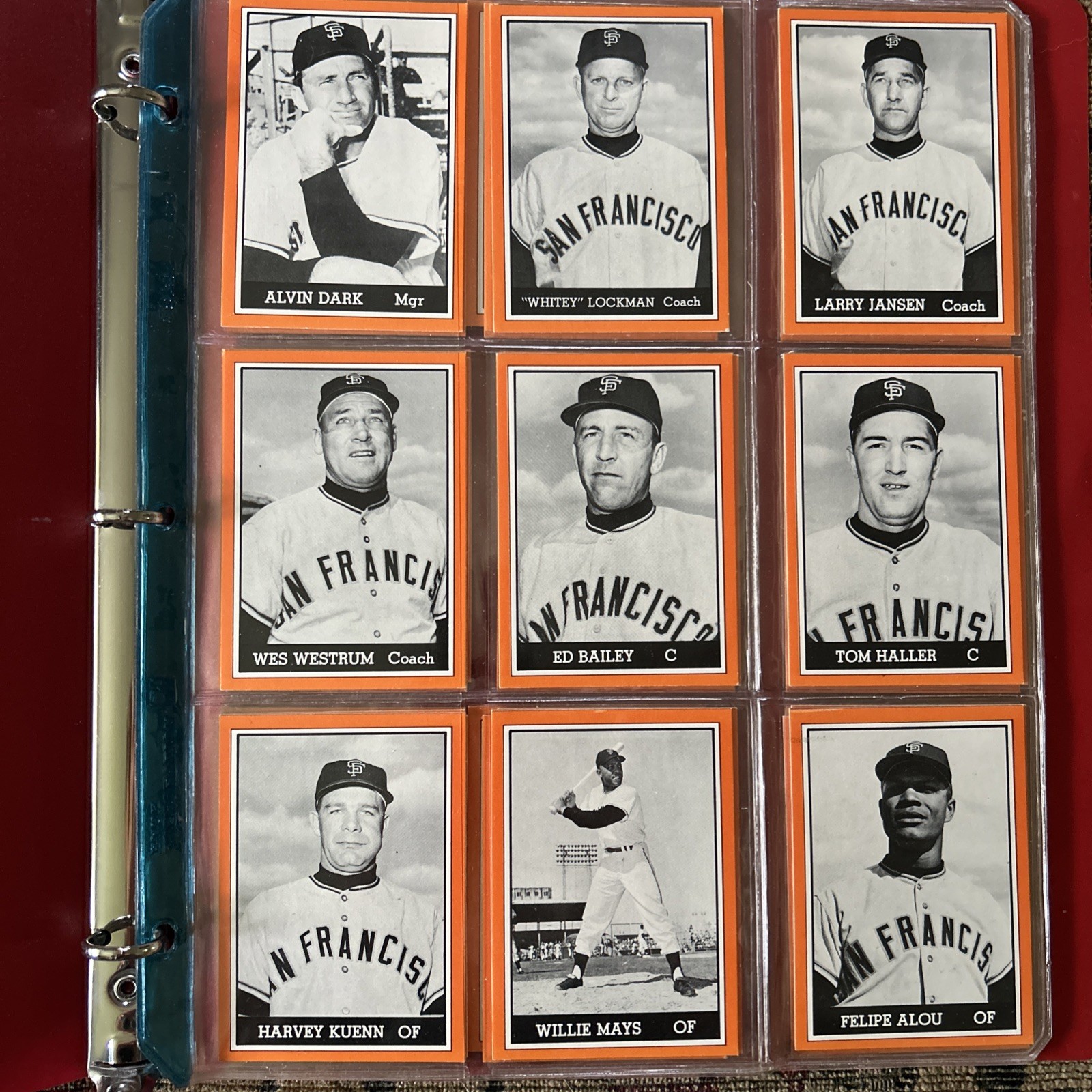 1962 SAN FRANCISCO GIANTS ~ Complete 35 card N.L. Champions SET | 1981 TCMA