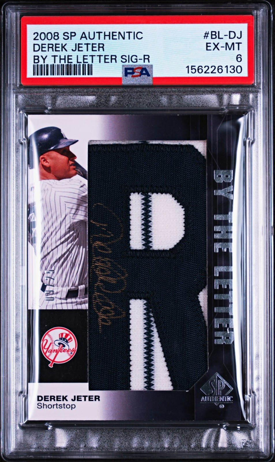 2008 Upper Deck SP Authentic Derek Jeter By the Letter Auto Patch BL-DJ R 2008 Upper Deck SP Authentic Derek Jeter By the Letter Auto Patch BL-DJ R