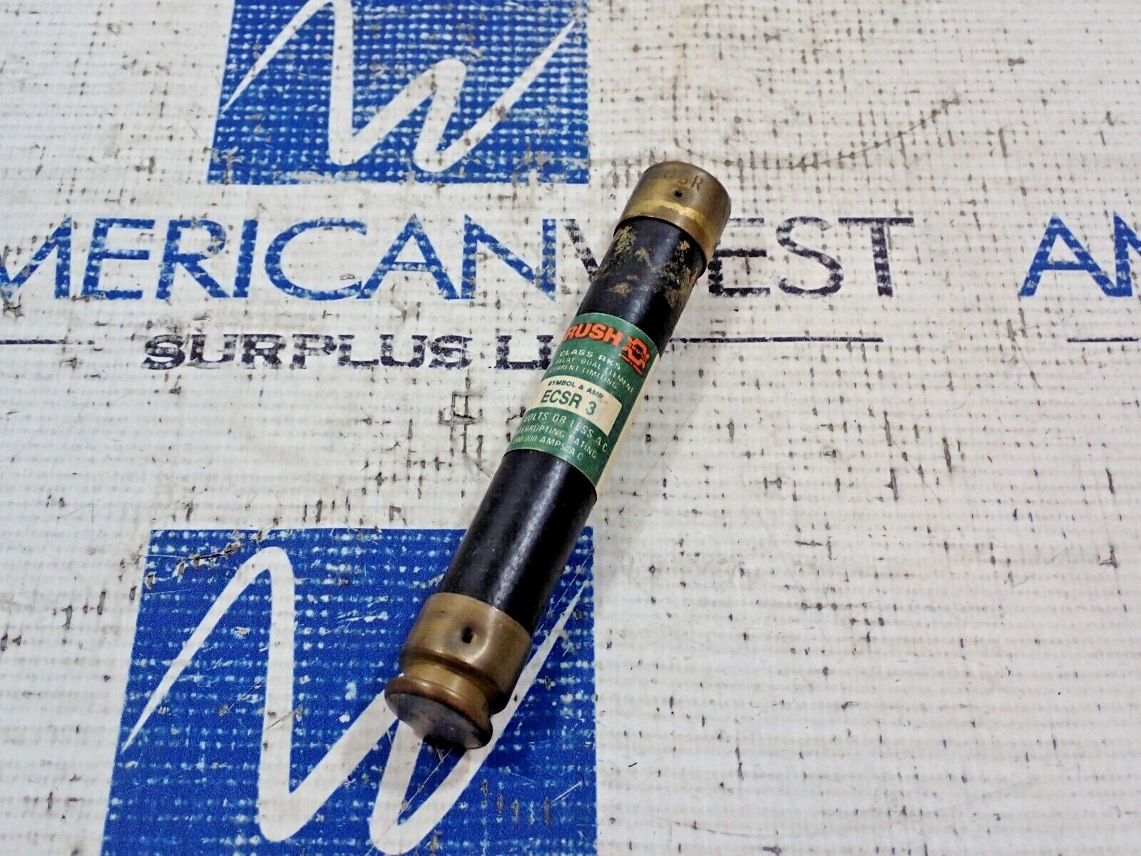 Brush ECSR3 Time Delay Class RK5 3 Amp 600V Fuse Lot of 3