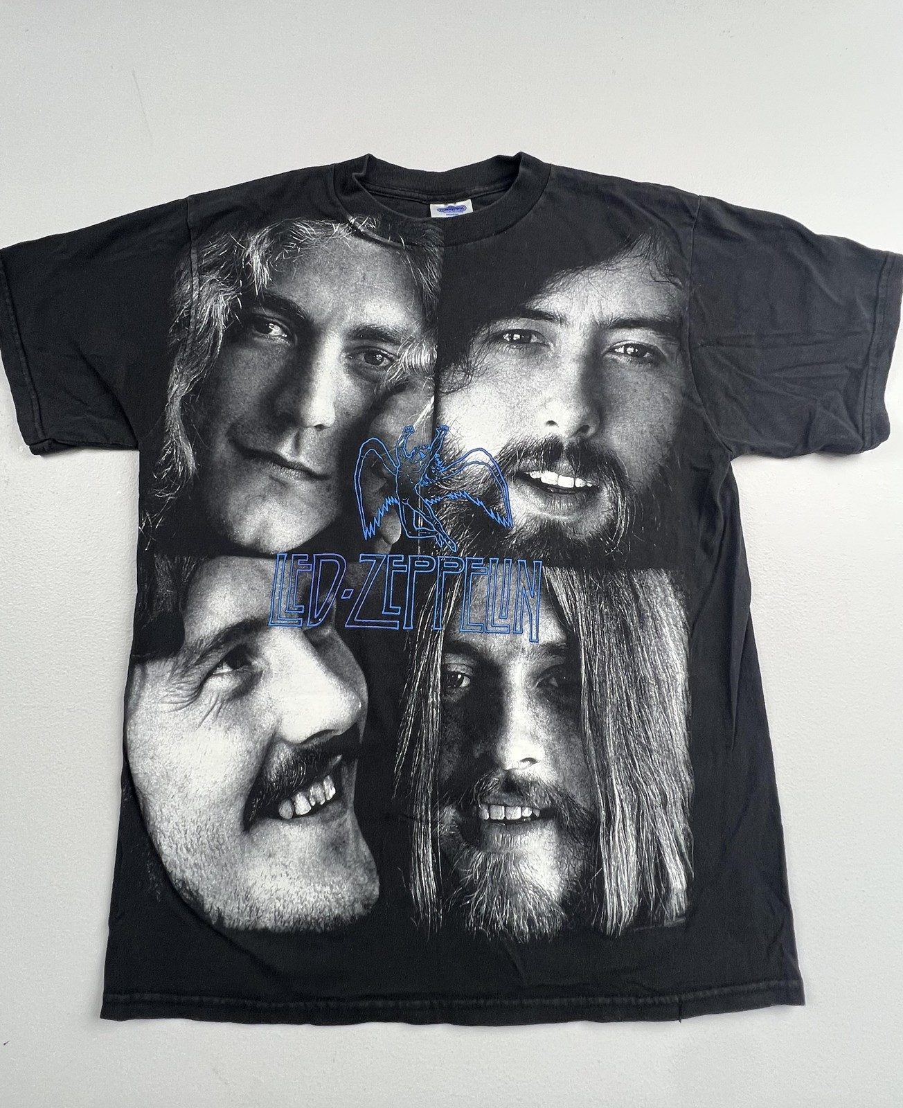 Vintage Led Zeppelin Shirt Mens Large Black Winterland AOP Band Tee Rock 90\'s
