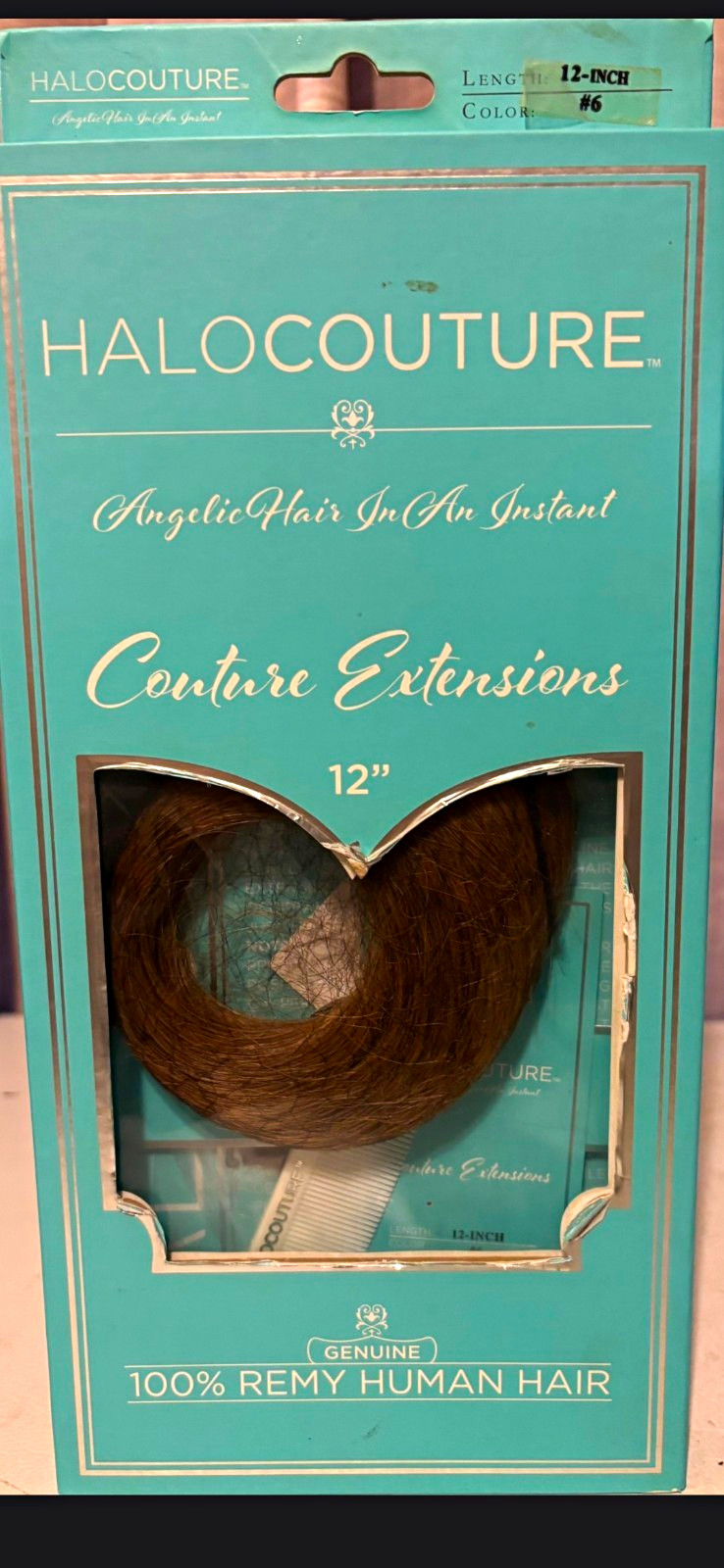 HALOCOUTURE Clip-In Remy Human Hair Extension 12 in #6 Medium Brown Straight HALOCOUTURE Clip-In Remy Human Hair Extension 12 in #6 Medium Brown Straight