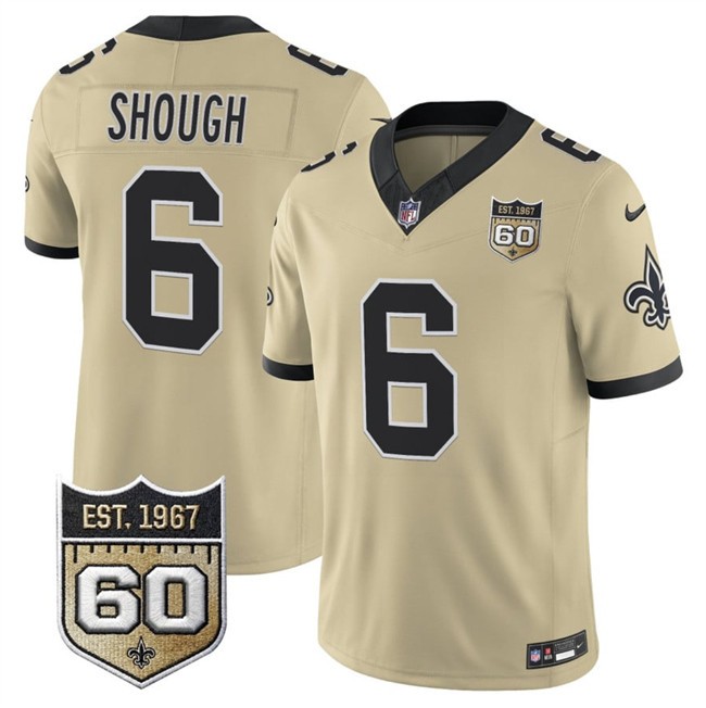 Saints #6 Tyler Shough 2026 F.U.S.E 60th Anniversary Patch Jersey All Stitched