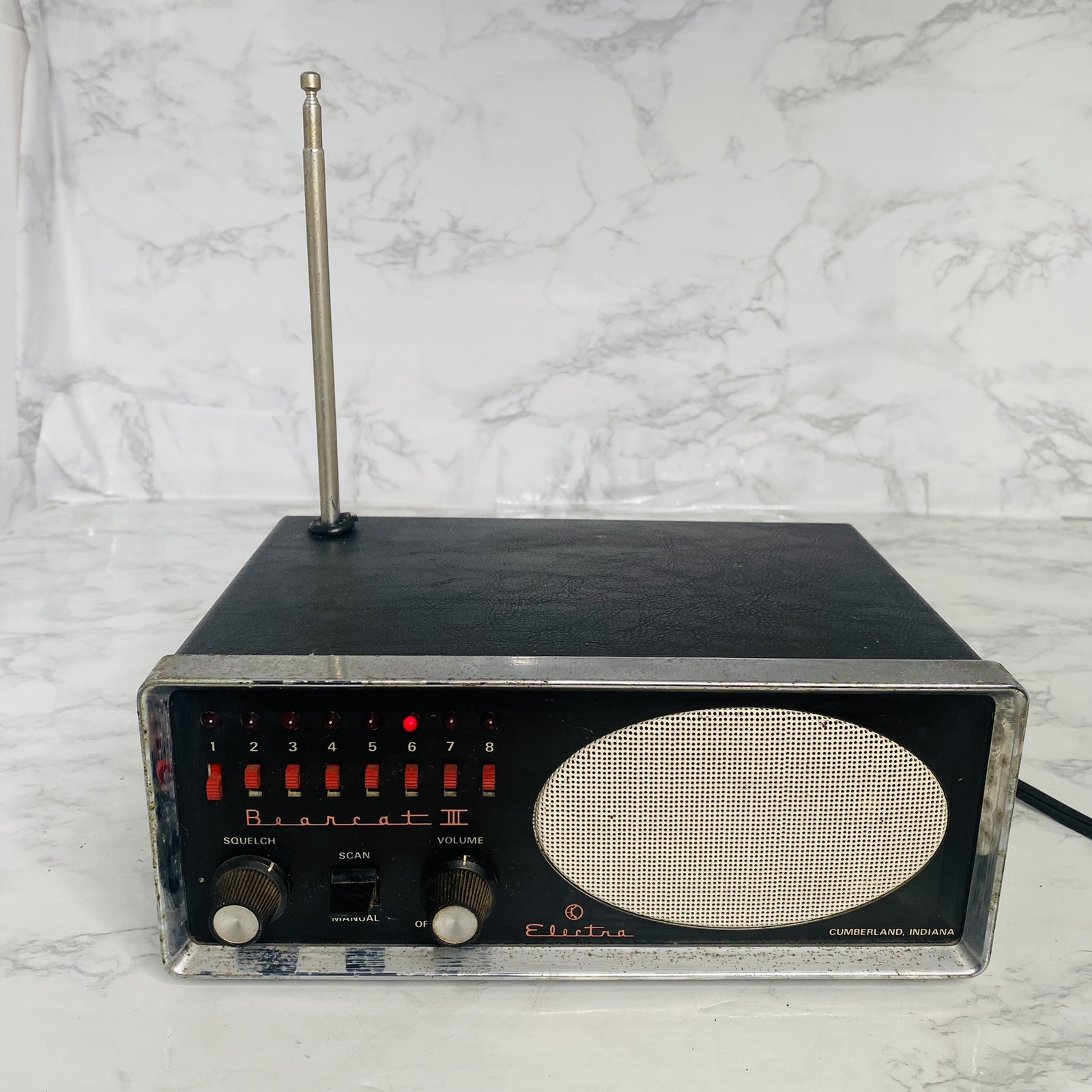 Electra Bearcat Receiver BC-III 3 Vtg USA 8 Channel Scanner WORKS Tested