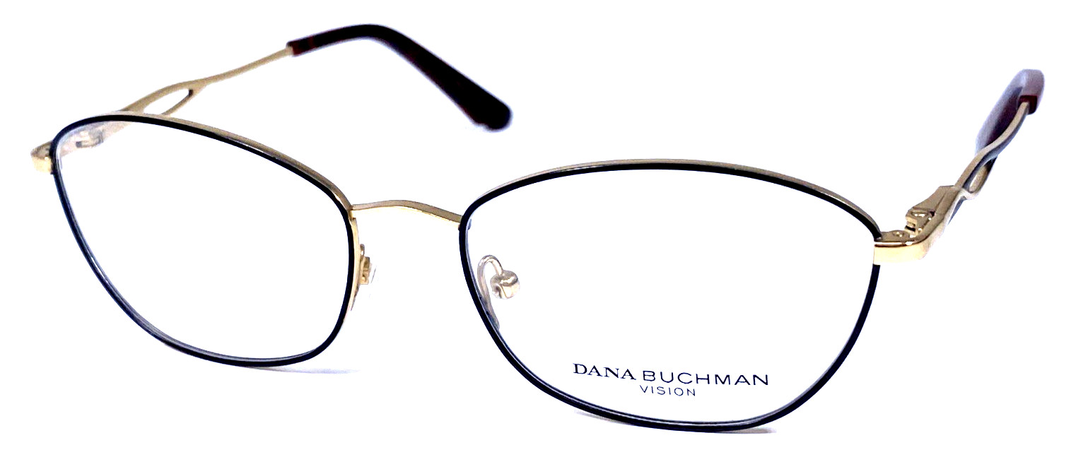 DANA BUCHMAN “FARLOW” NOS Black/Gold Titanium 52-16-135 Eyeglasses Frame