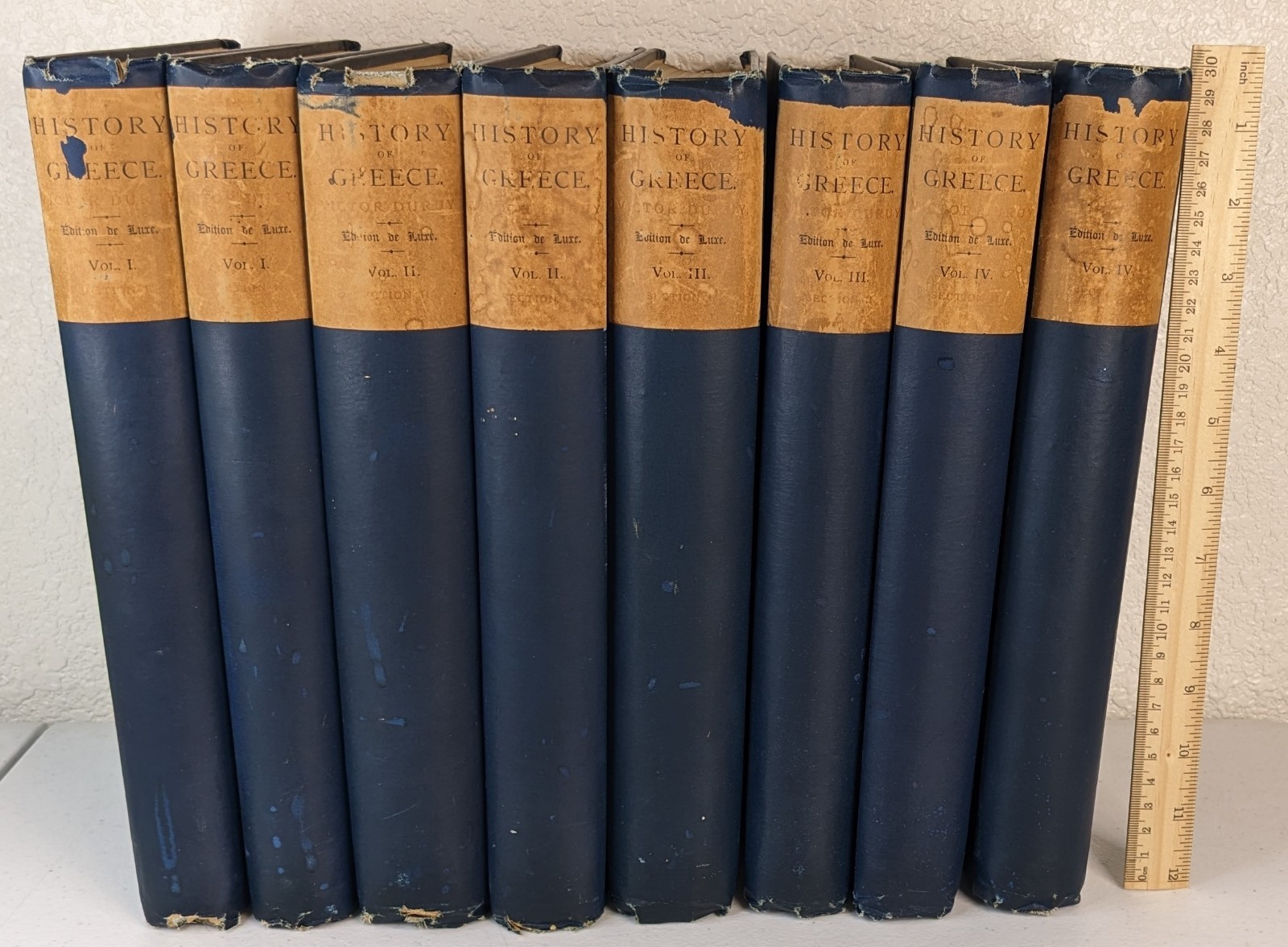 1890 History of Greece V Duruy Complete 8 Vol Set #500/1000 Dambourgez