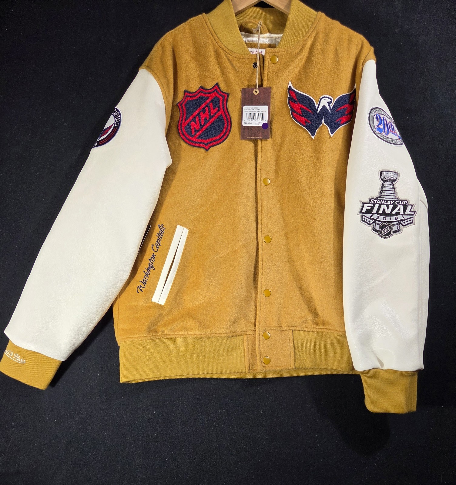  Washington Capitals Mitchell  & Ness Dusted Wool Varsity Jacket Men's Large NEW