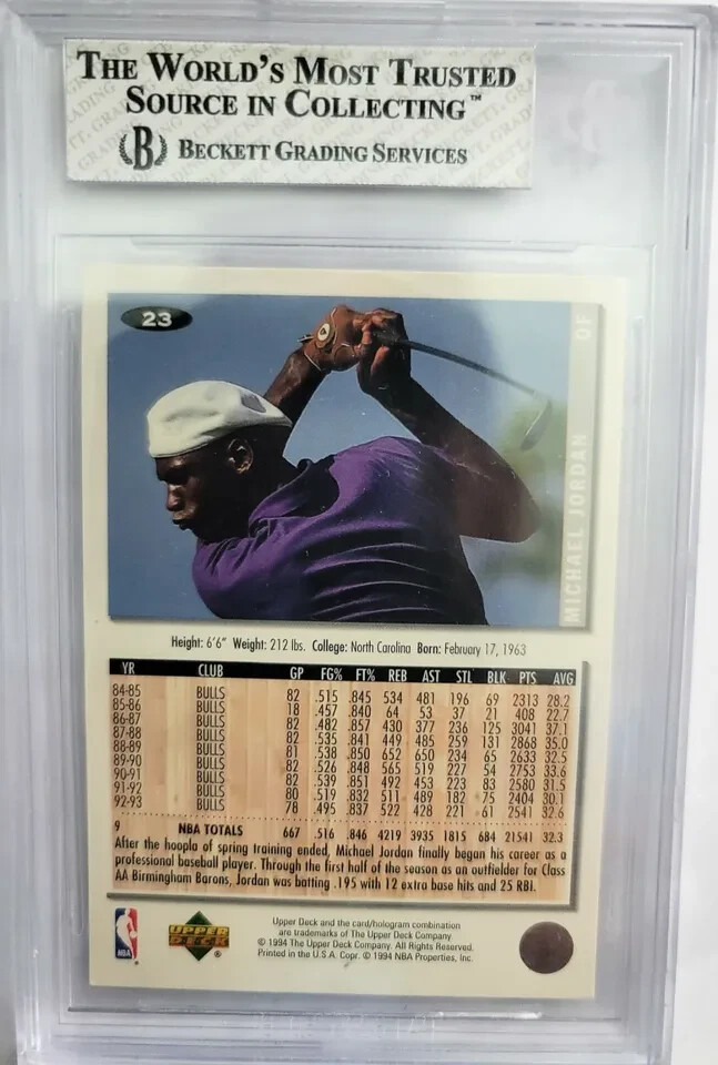 Michael Jordan 1994-1995 BGS 8 Graded Upper Deck Collector\'s Choice Baseball #23 Michael Jordan 1994-1995 BGS 8 Graded Upper Deck Collector\'s Choice Baseball #23