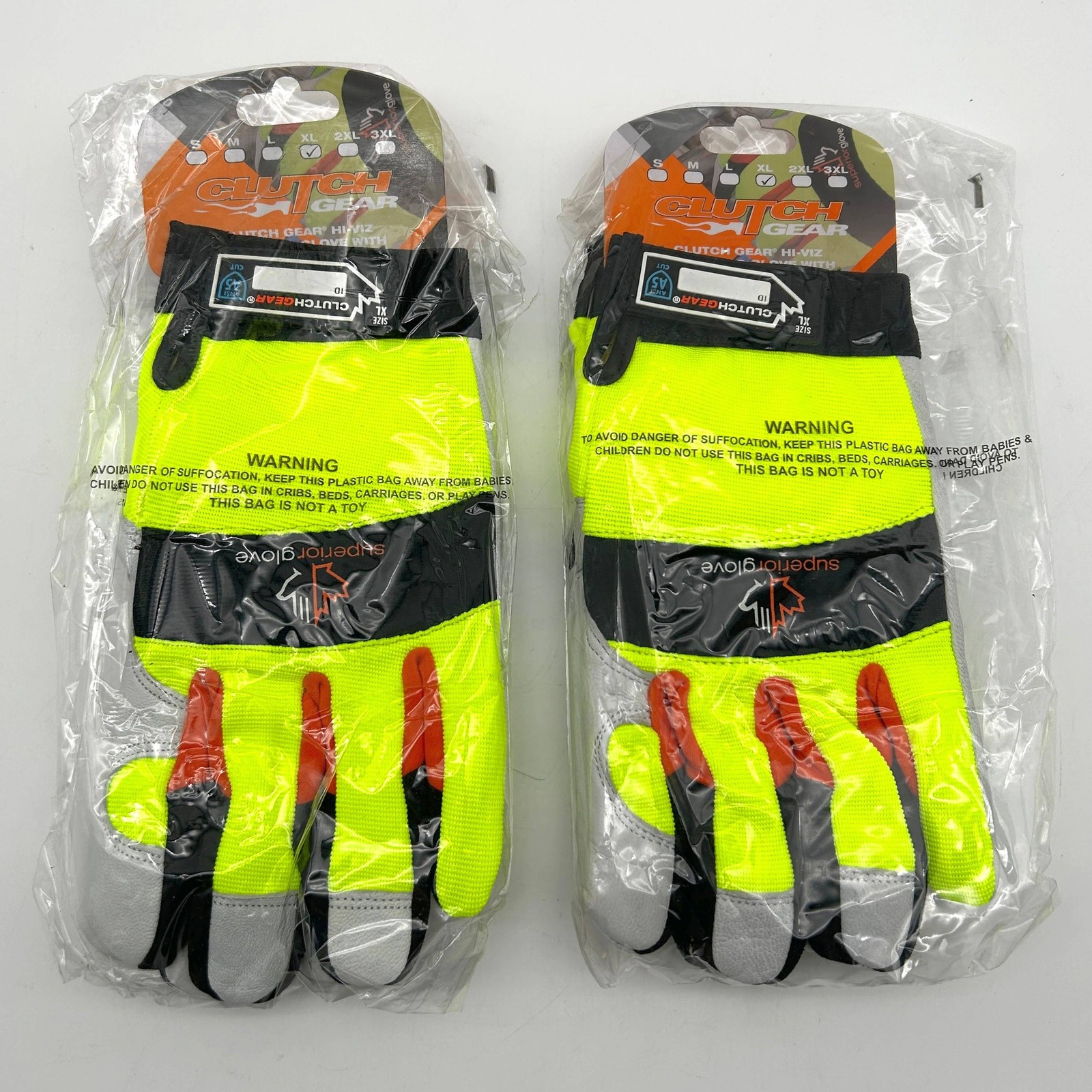 Superior MXGKGHV Leather Glove Size XL Goatskin Cut Lvl 5 Hi Visibility 2 Pairs