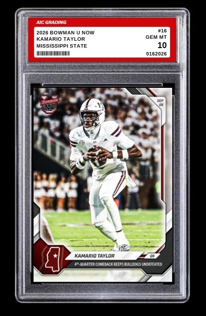 2026 Bowman U Now Kamario Taylor Rookie Card #16 Mississippi State Gem Graded 10 2026 Bowman U Now Kamario Taylor Rookie Card #16 Mississippi State Gem Graded 10