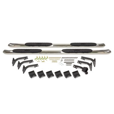 Westin 21-23560, Pair Step Bars Driver Passenger Side 4 in Oval Curved Pro Traxx
